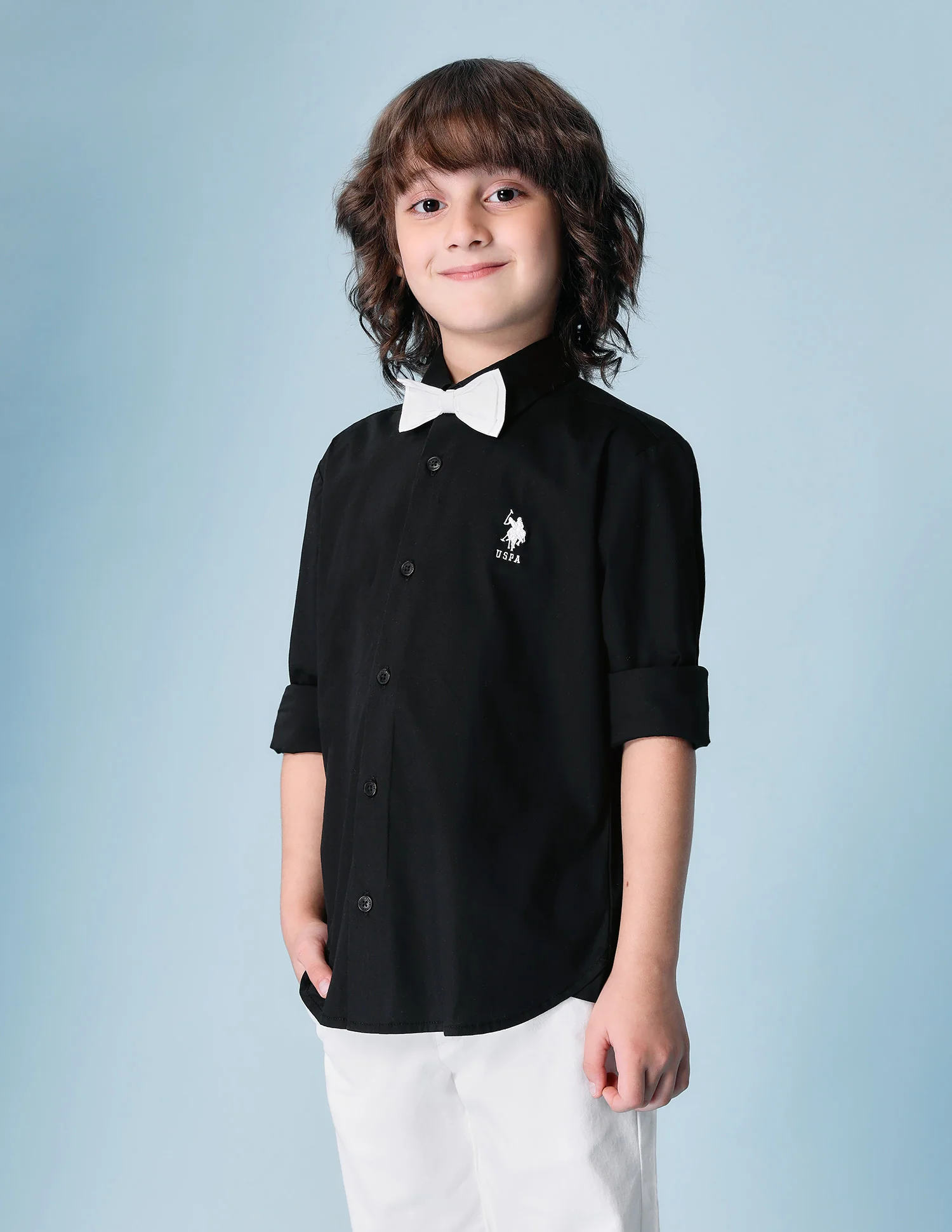 Boys Poplin Bow Tie Shirt - Image 4