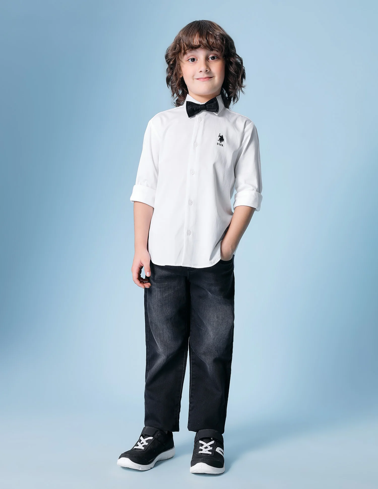 Boys Poplin Bow Tie Shirt - Image 3