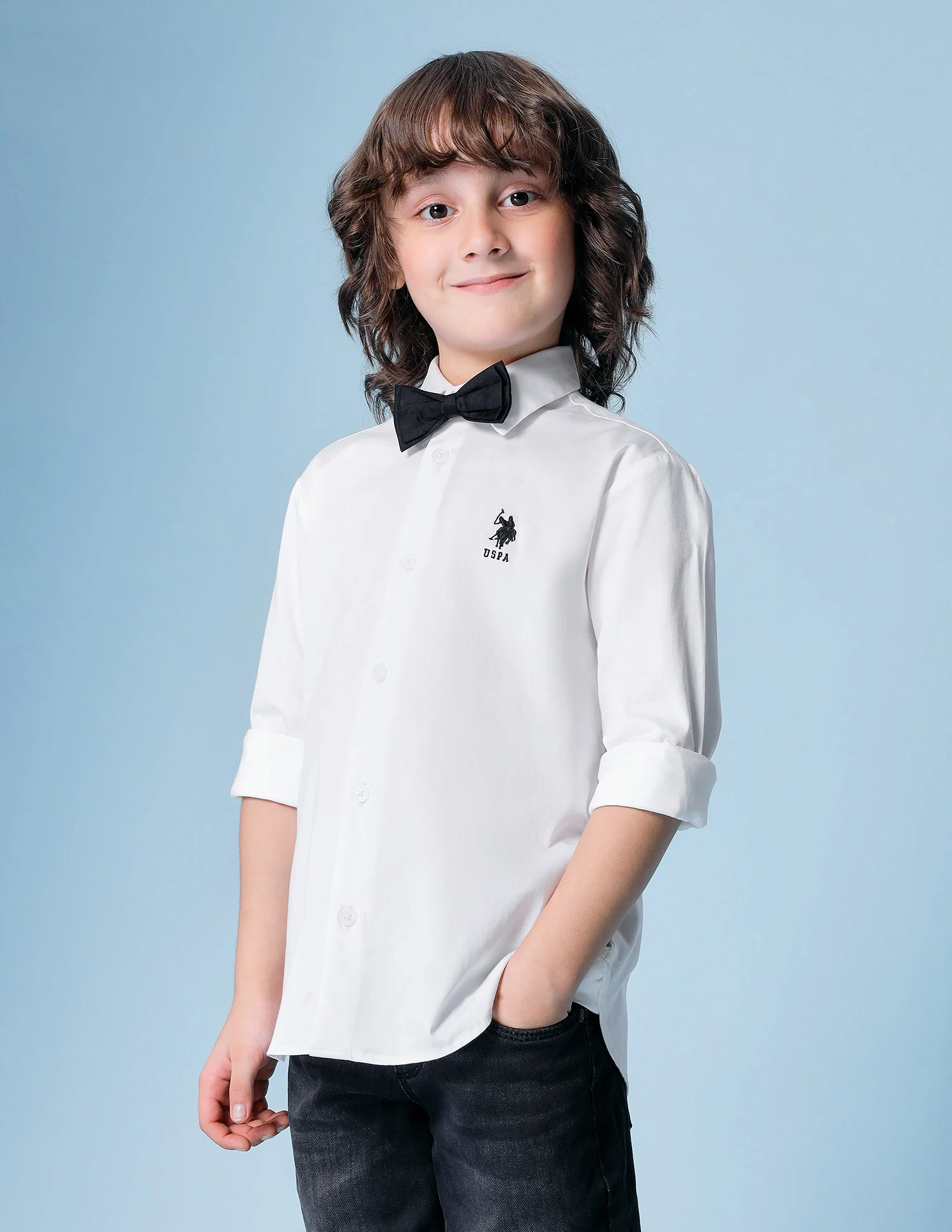 Boys Poplin Bow Tie Shirt - Image 4