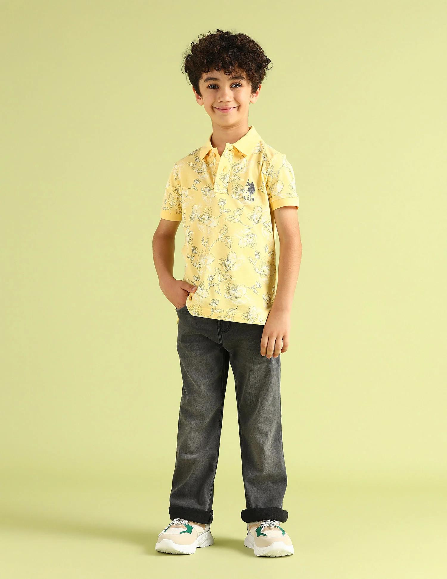 Boys Printed Cotton Polo Shirt - Image 3