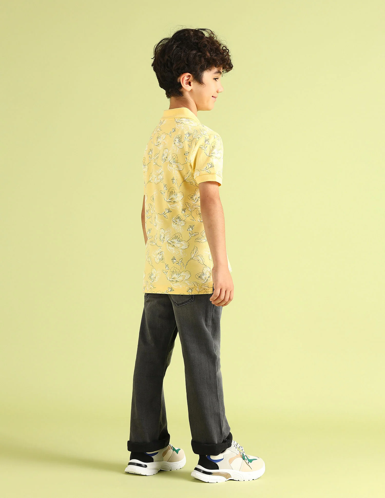 Boys Printed Cotton Polo Shirt - Image 4