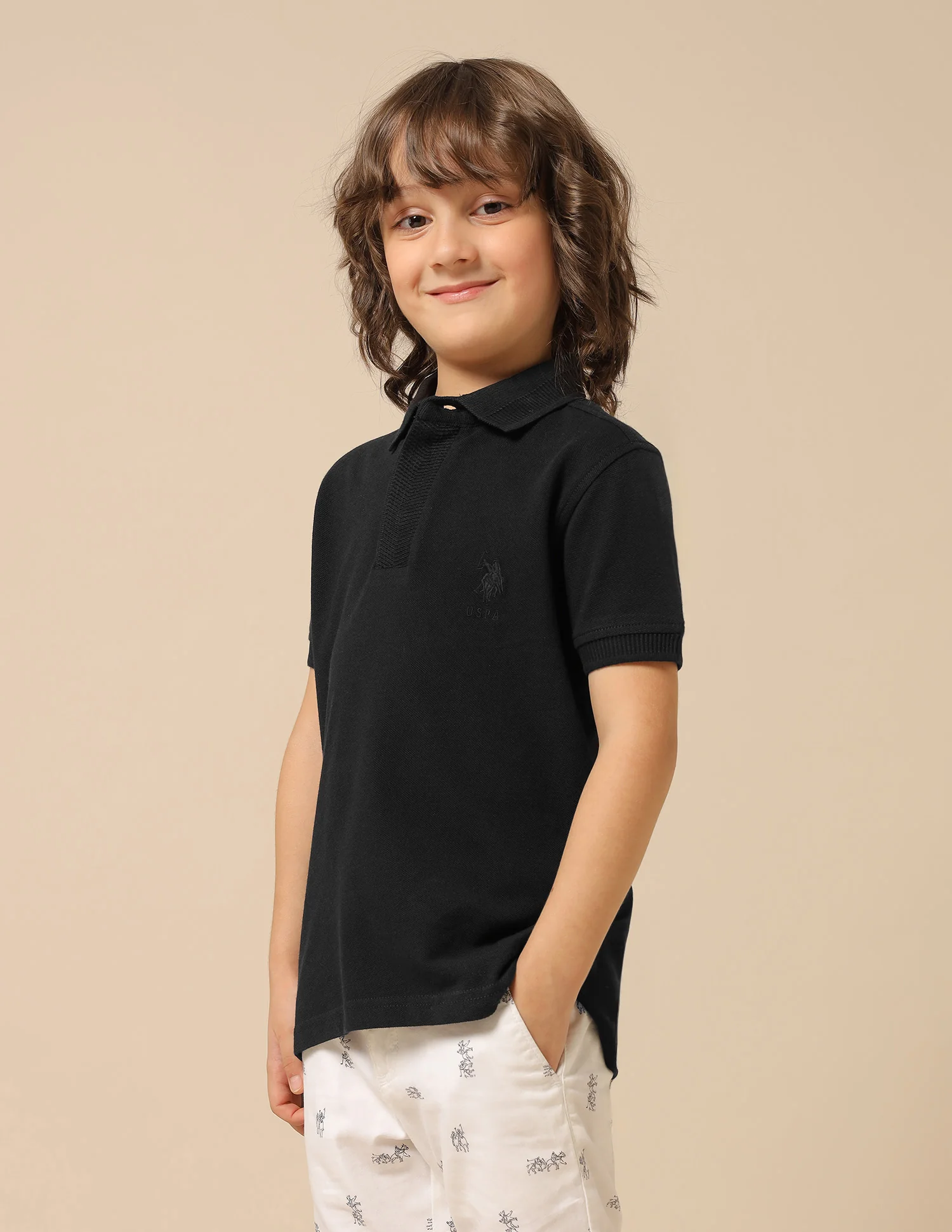 Boys Pure Cotton Solid Polo Shirt - Image 4