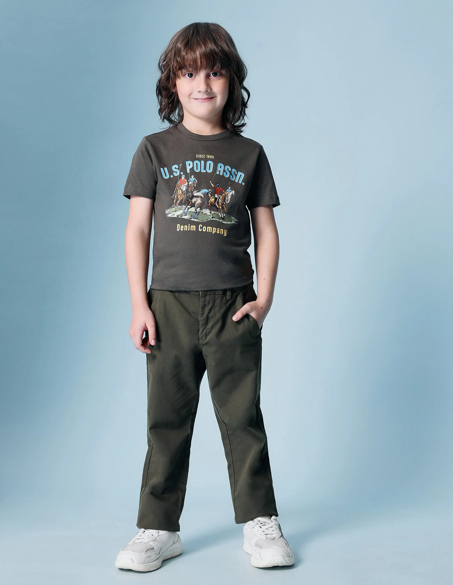 Boys Pure Cotton Twill Trousers - Image 3