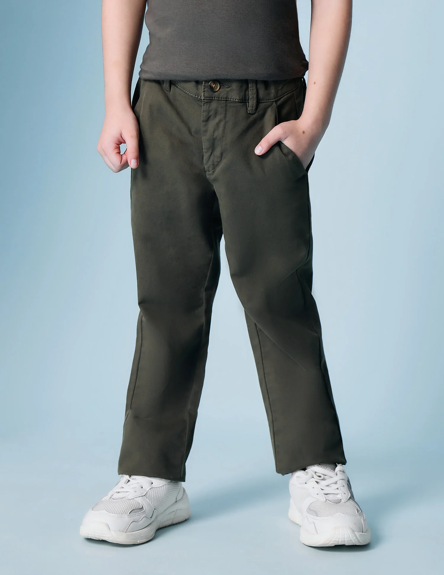 Boys Pure Cotton Twill Trousers - Image 4