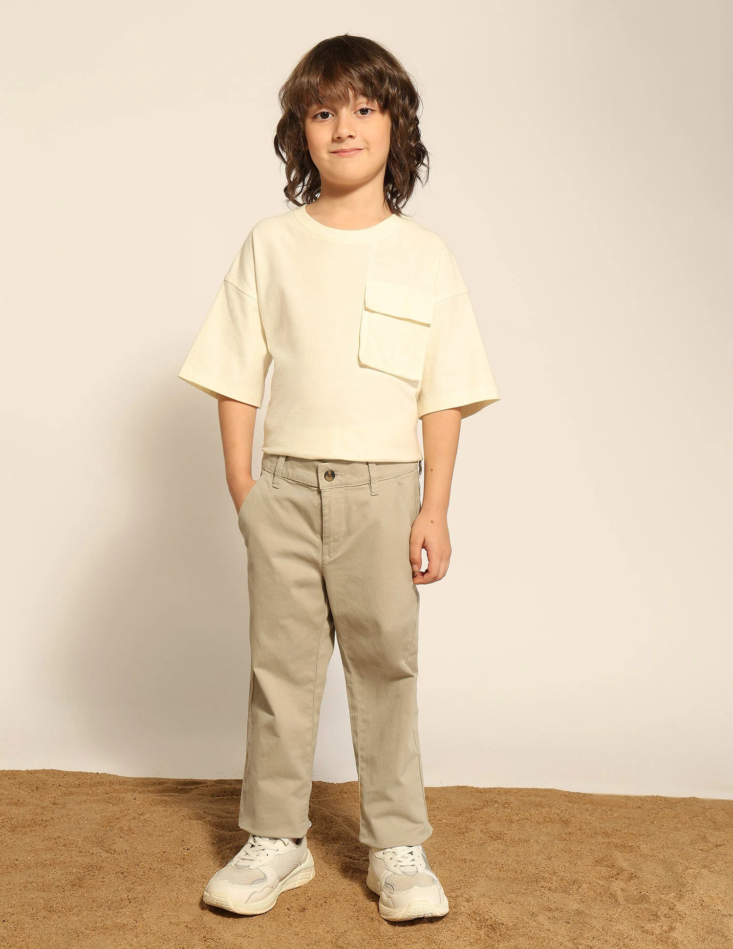 Boys Pure Cotton Twill Trousers - Image 3