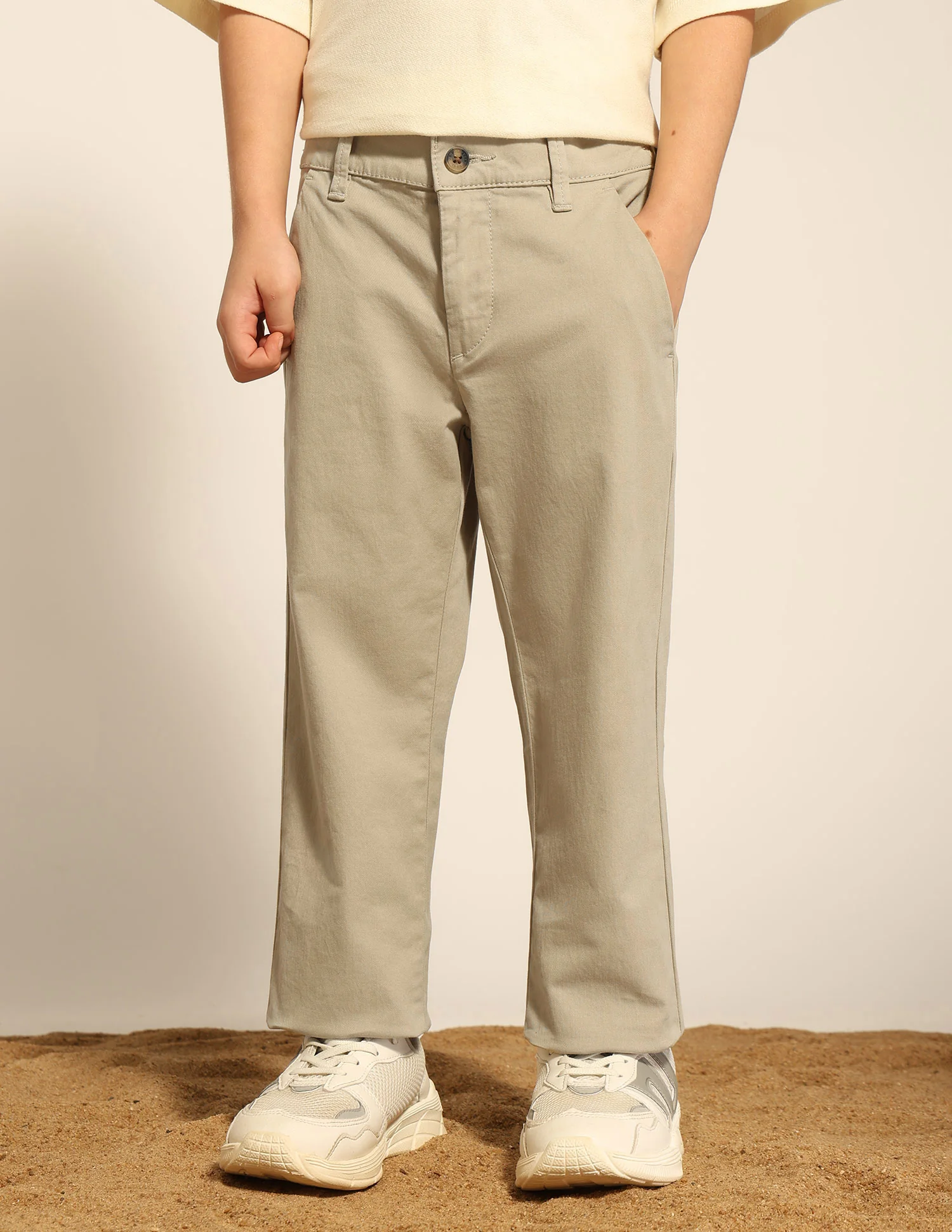 Boys Pure Cotton Twill Trousers - Image 4