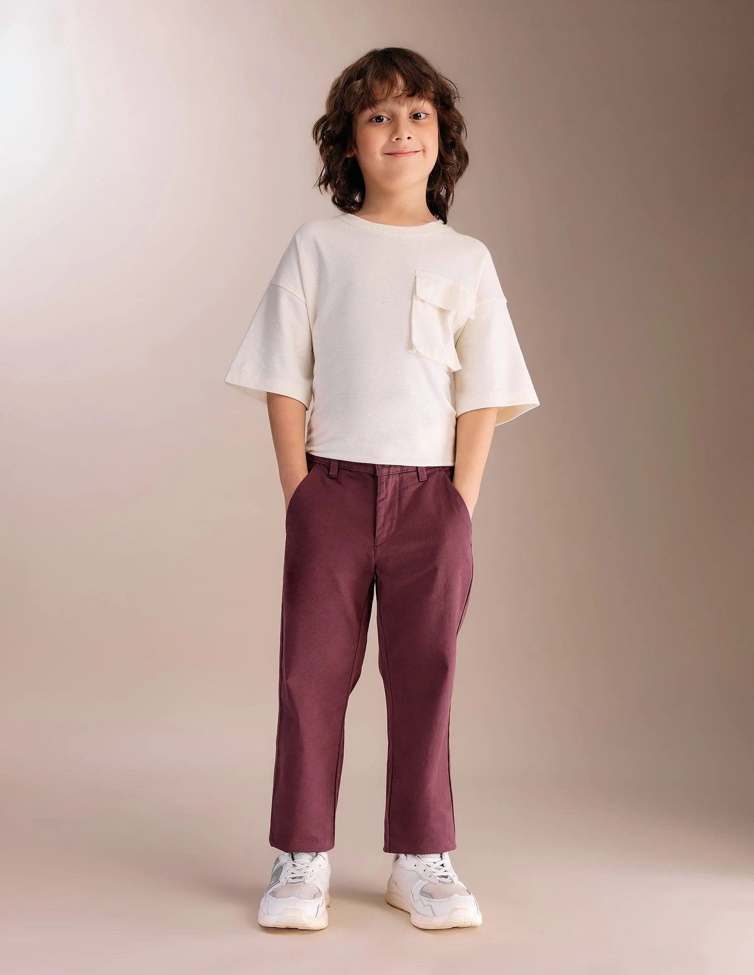Boys Pure Cotton Twill Trousers - Image 3