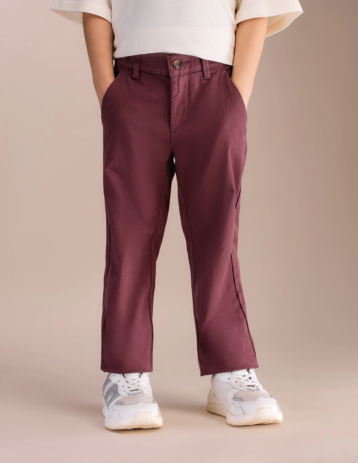 Boys Pure Cotton Twill Trousers - Image 5