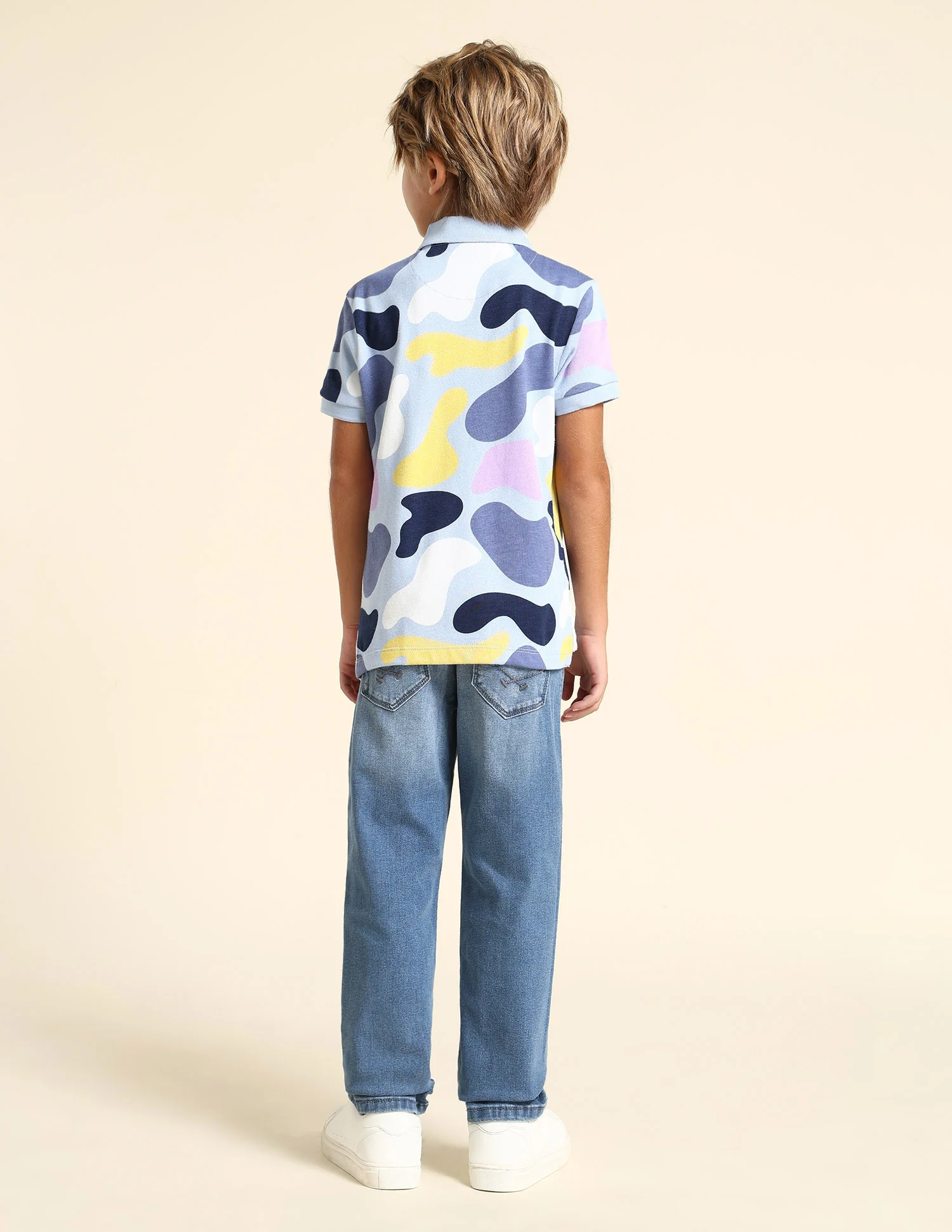 Boys Regular Fit Abstract Printed Polo Shirt - Image 4