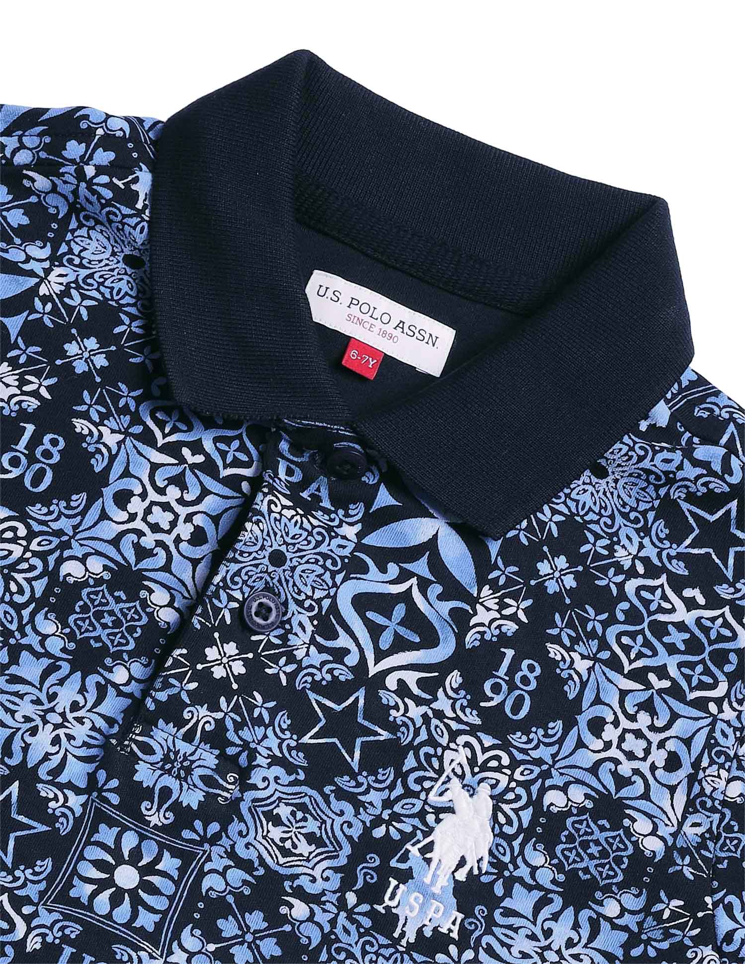 Boys Regular Fit All Over Printed Polo Shirt - Image 7