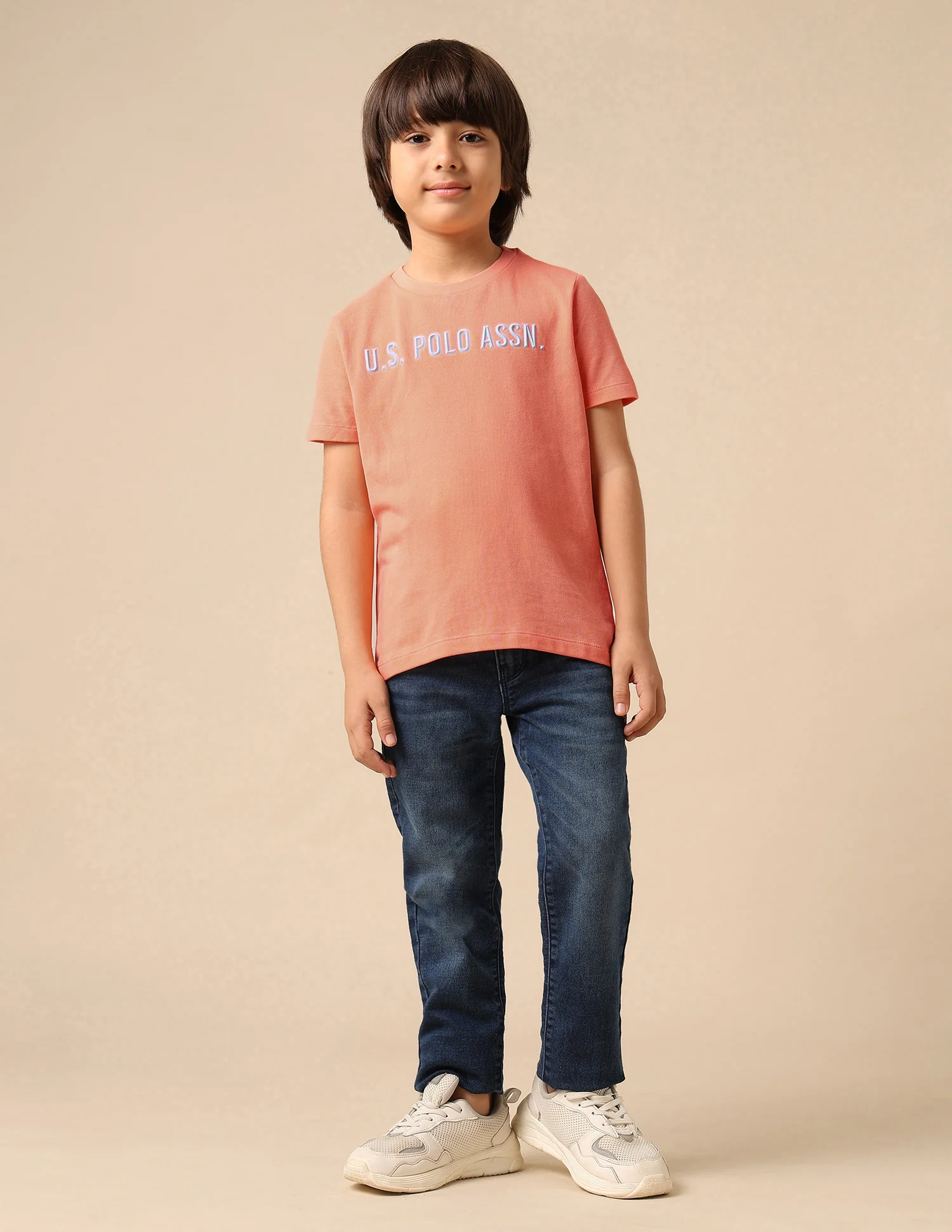 Boys Regular Fit Brand Embossed T Shirt - Image 3