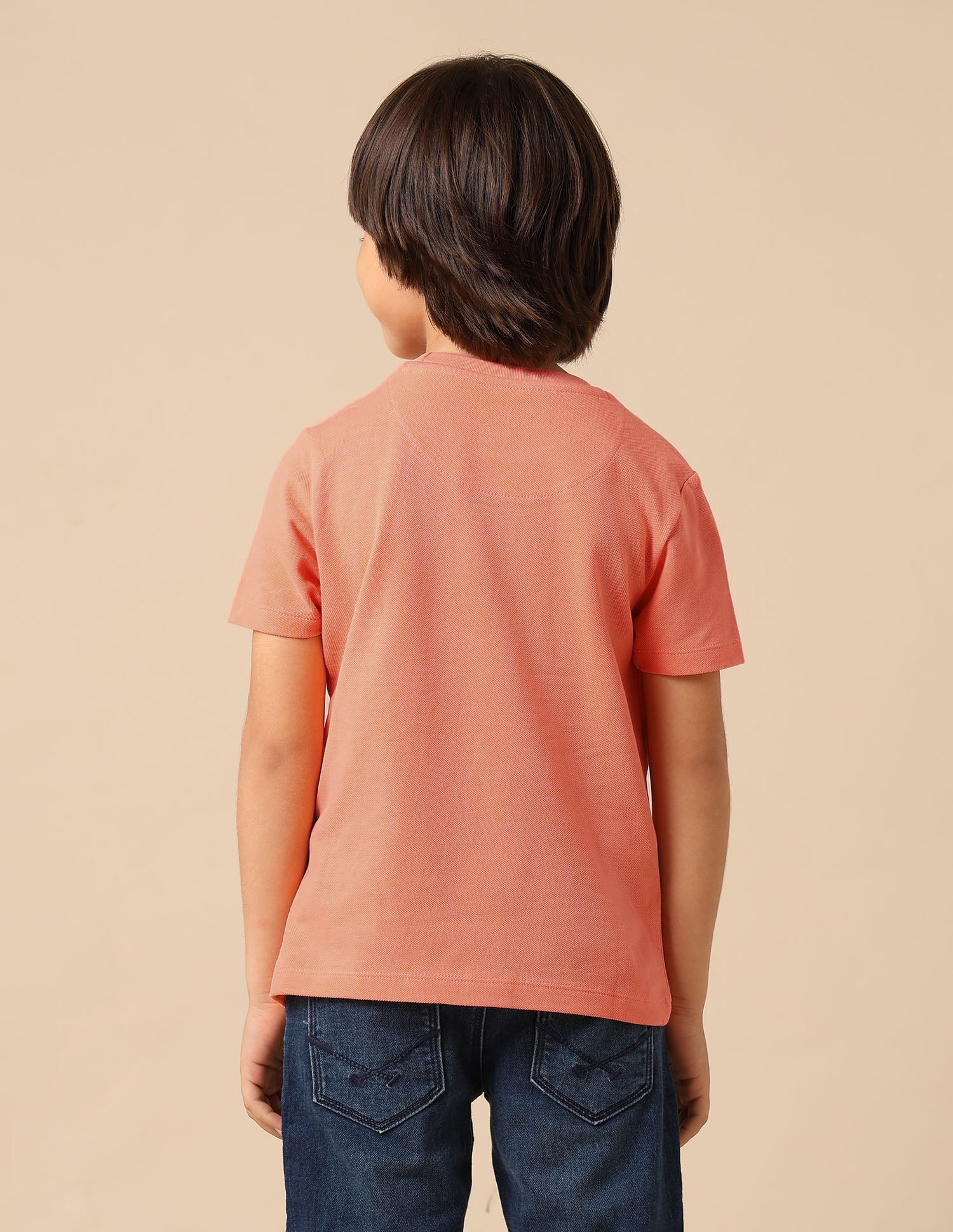 Boys Regular Fit Brand Embossed T Shirt - Image 5