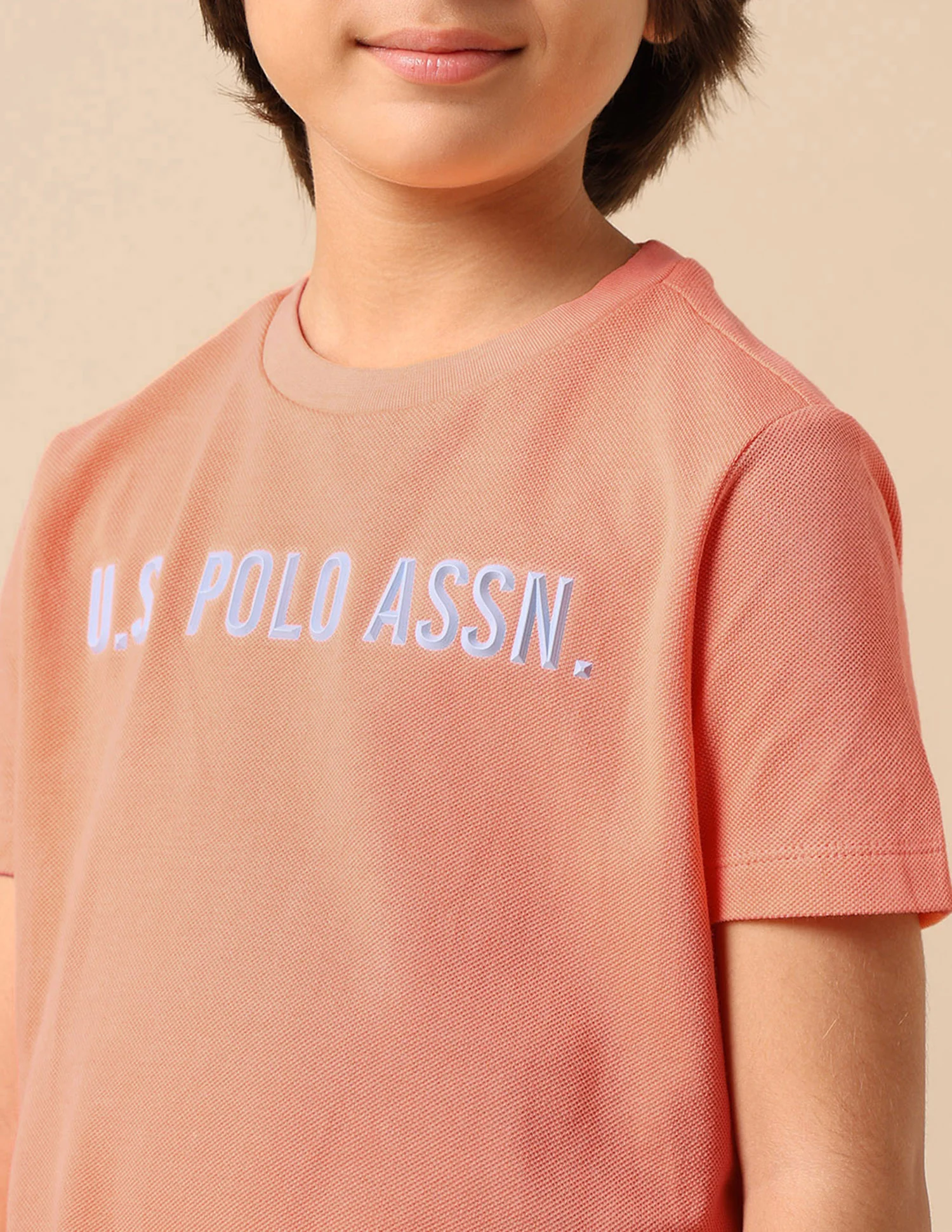 Boys Regular Fit Brand Embossed T Shirt - Image 6