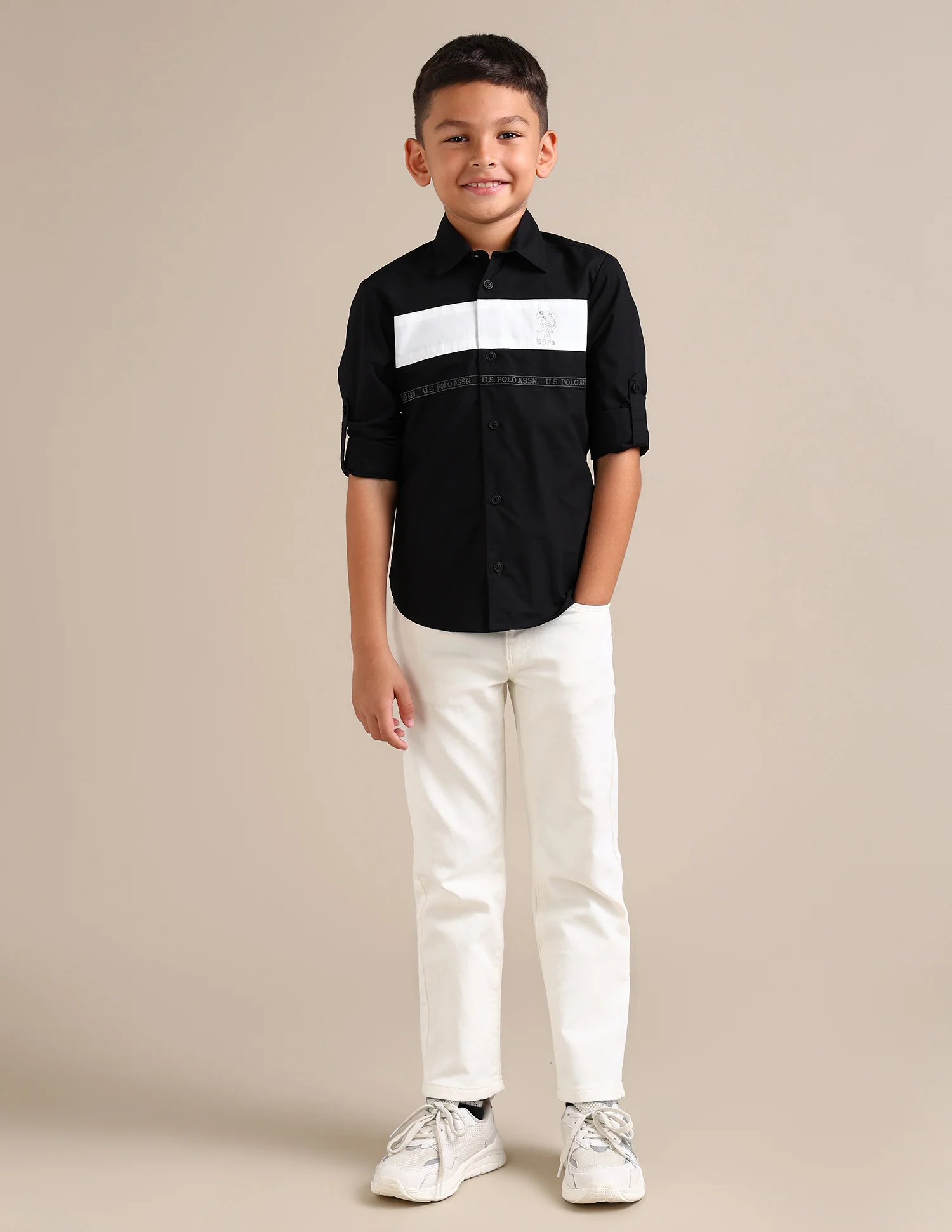 Boys Regular Fit Colour Blocked Shirt - Image 3