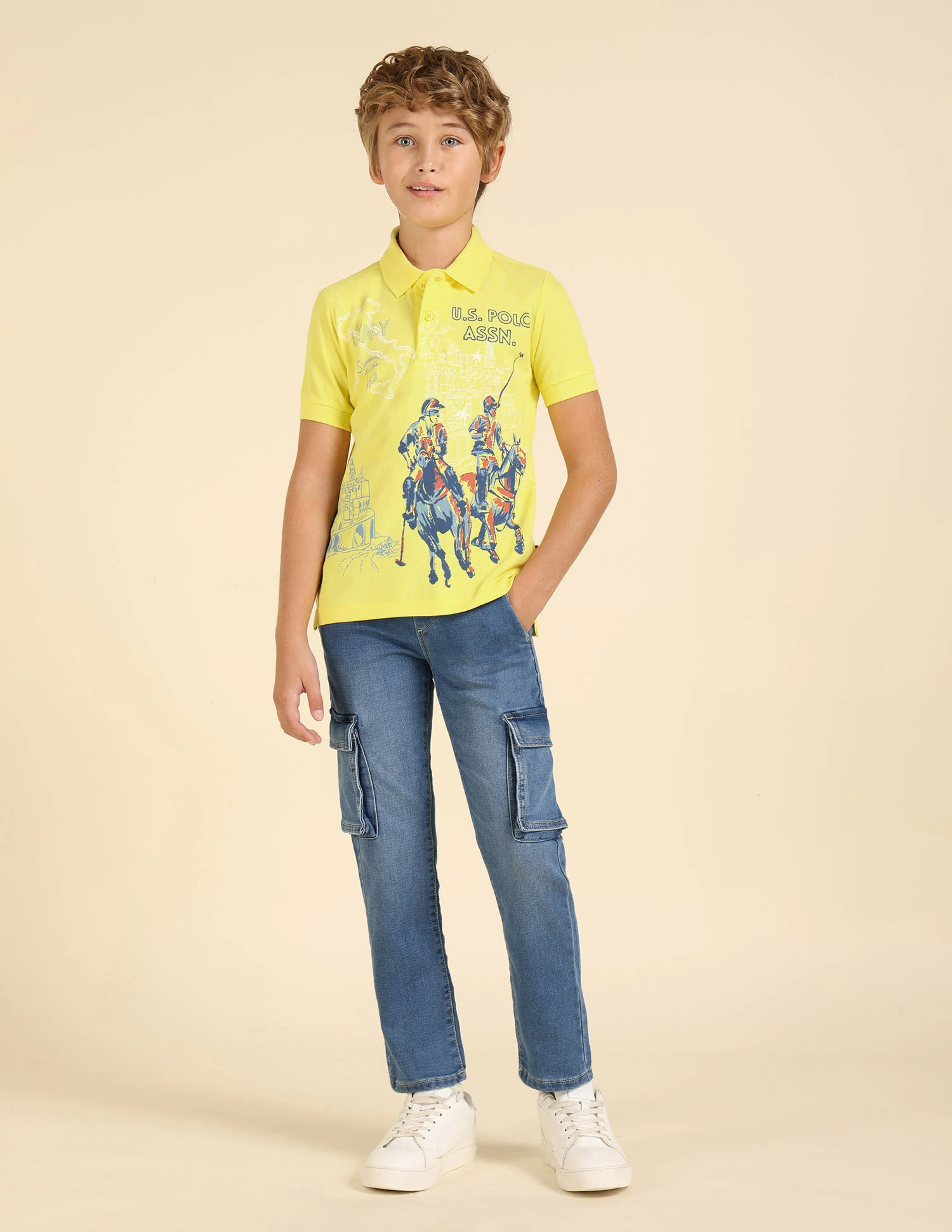 Boys Regular Fit Graphic Printed Polo Shirt - Image 3