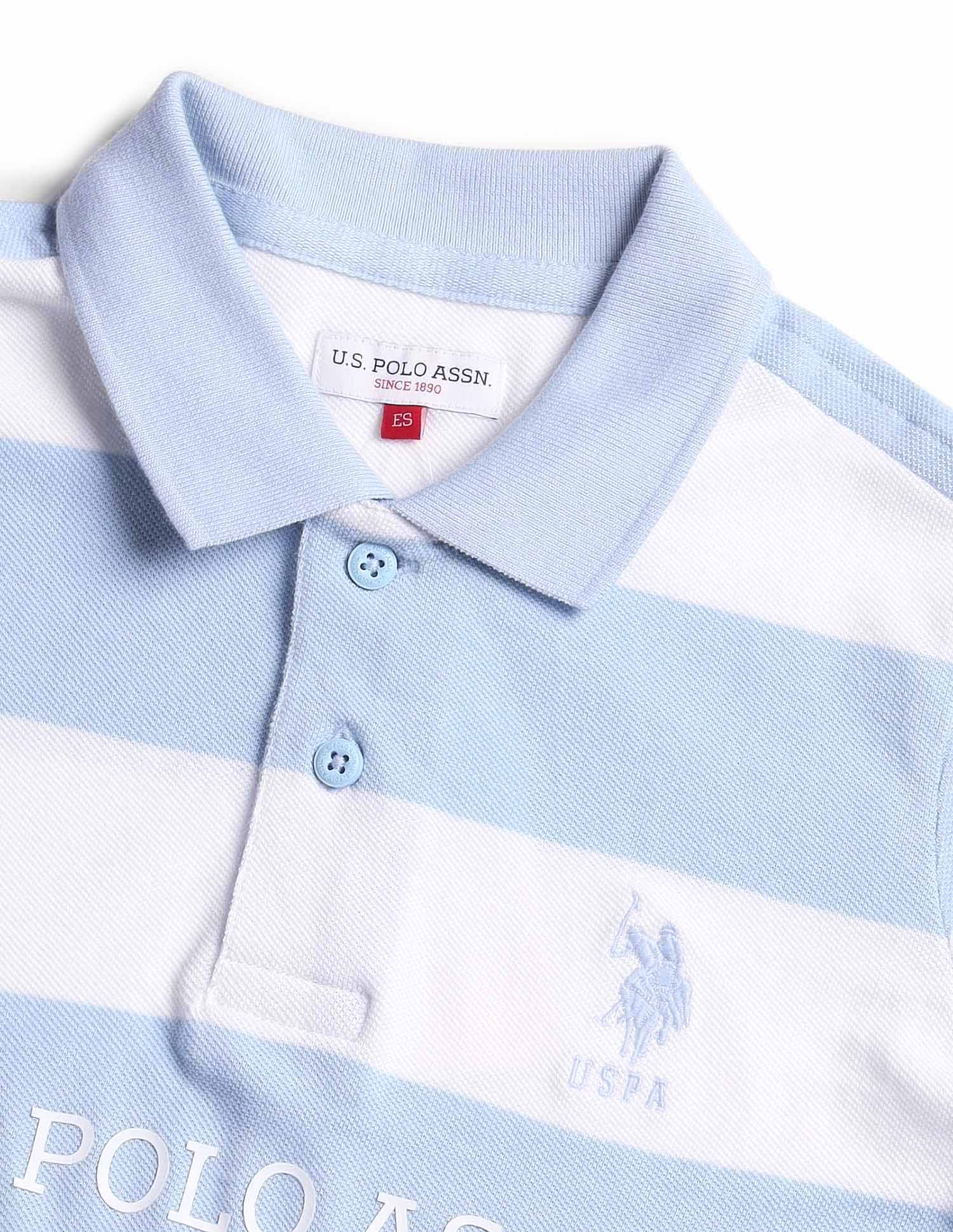 Boys Regular Fit Horizontal Striped Polo Shirt - Image 7