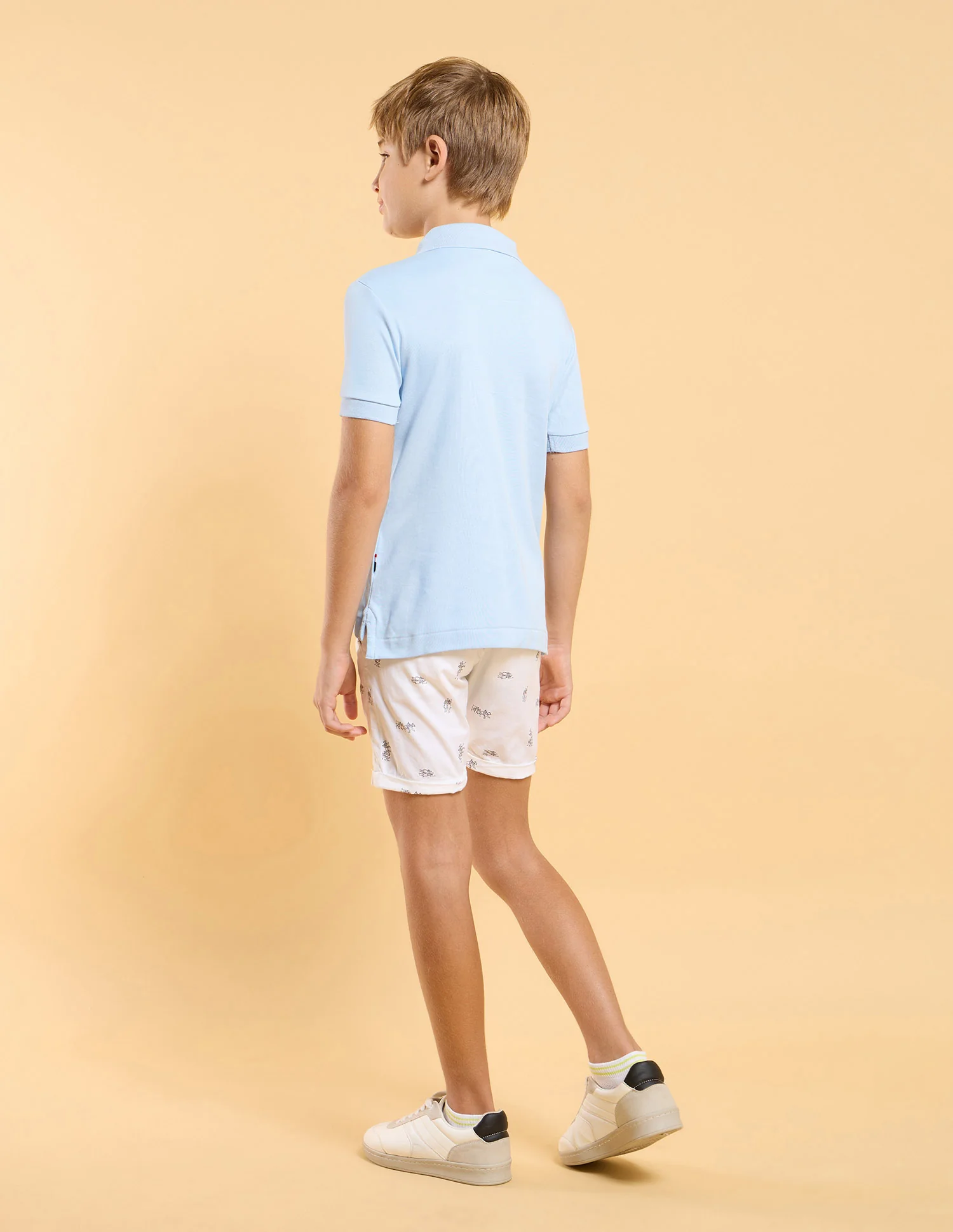 Boys Regular Fit Horizontal Striped Polo Shirt - Image 4