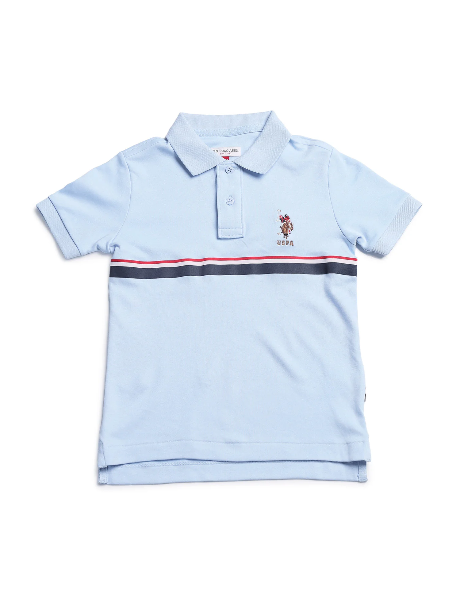 Boys Regular Fit Horizontal Striped Polo Shirt - Image 5