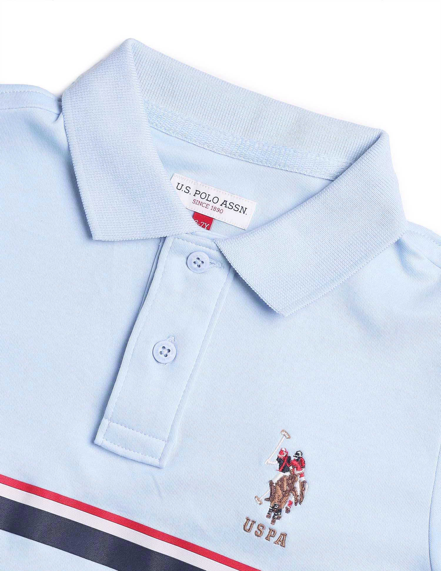 Boys Regular Fit Horizontal Striped Polo Shirt - Image 7