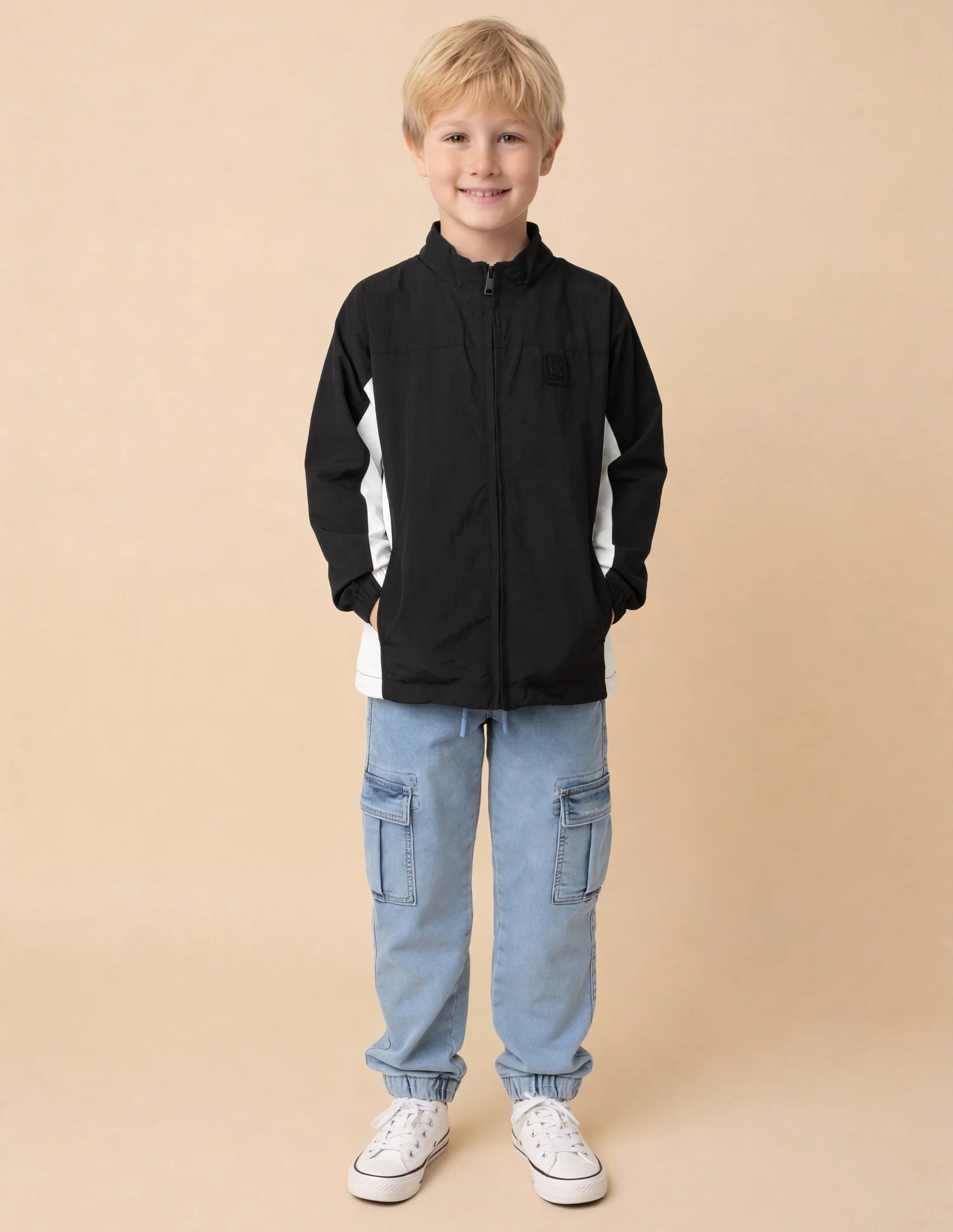 Boys Regular Fit Monochrome Jacket - Image 3