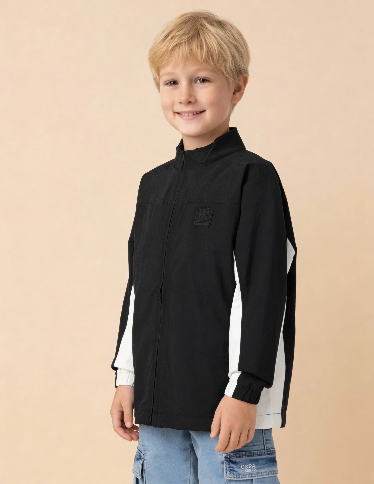 Boys Regular Fit Monochrome Jacket - Image 4