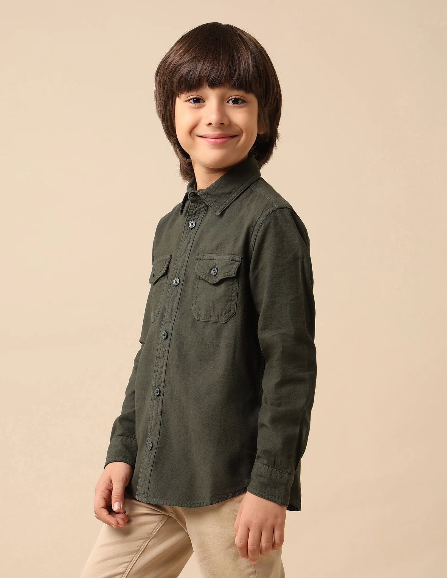 Boys Regular Fit Solid Shirt - Image 4