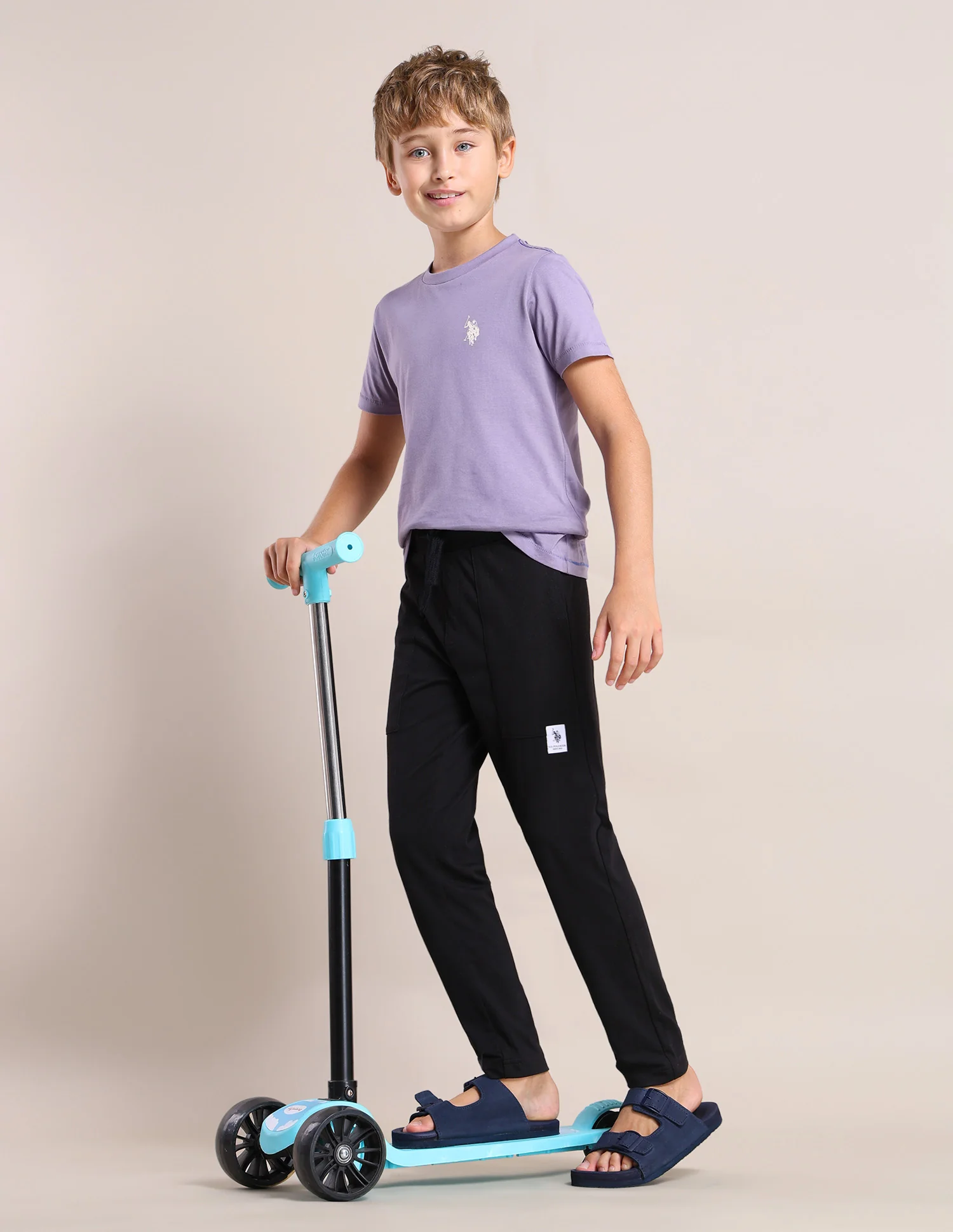 Boys Regular Fit Solid Track Pants