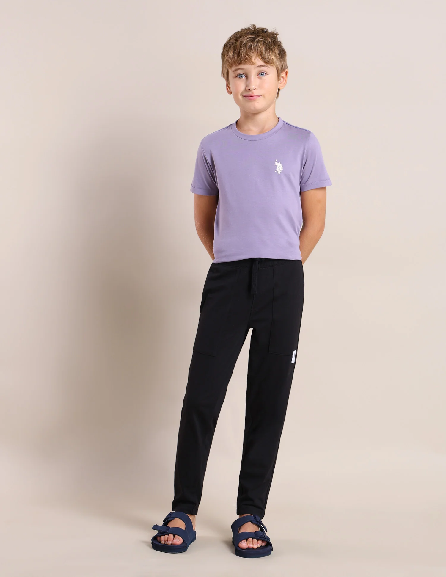 Boys Regular Fit Solid Track Pants - Image 3