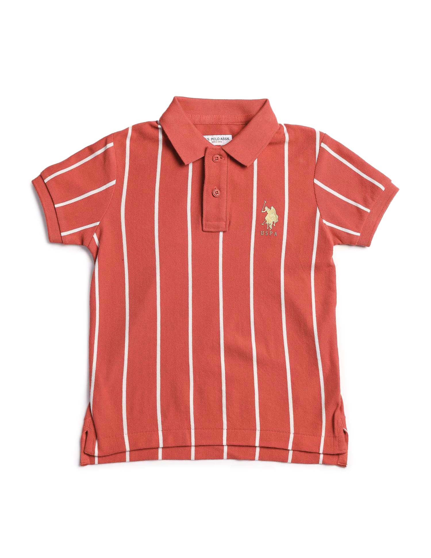 Boys Regular Fit Vertical Striped Polo Shirt - Image 5
