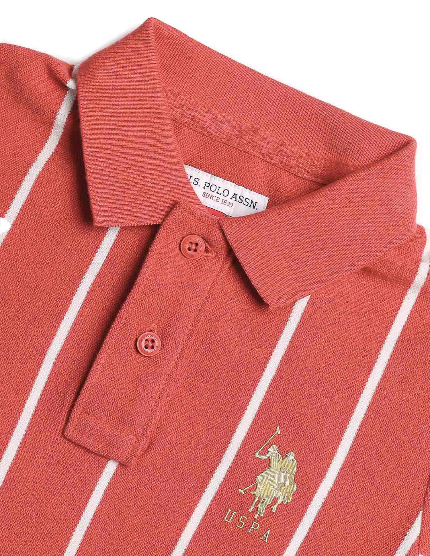 Boys Regular Fit Vertical Striped Polo Shirt - Image 7