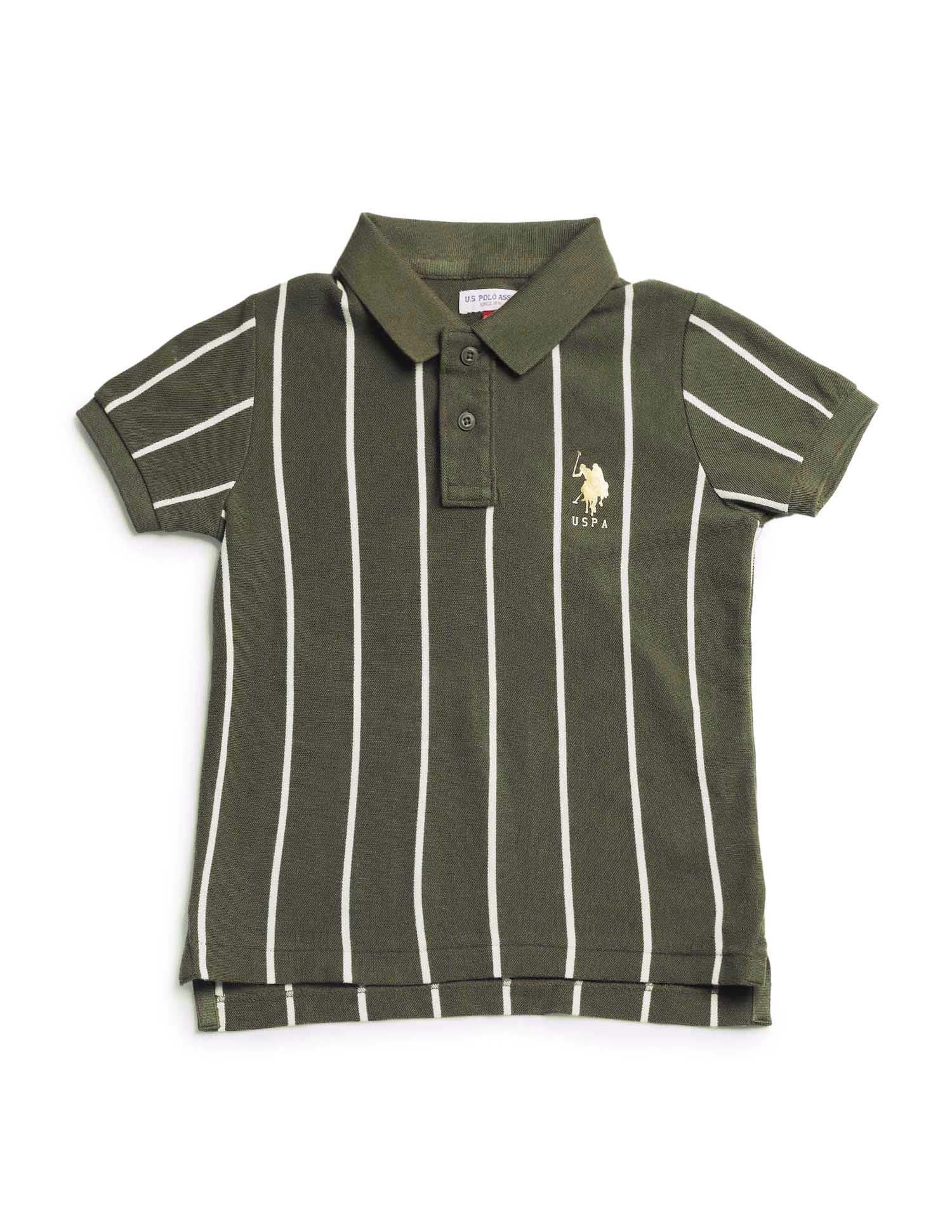 Boys Regular Fit Vertical Striped Polo Shirt - Image 5