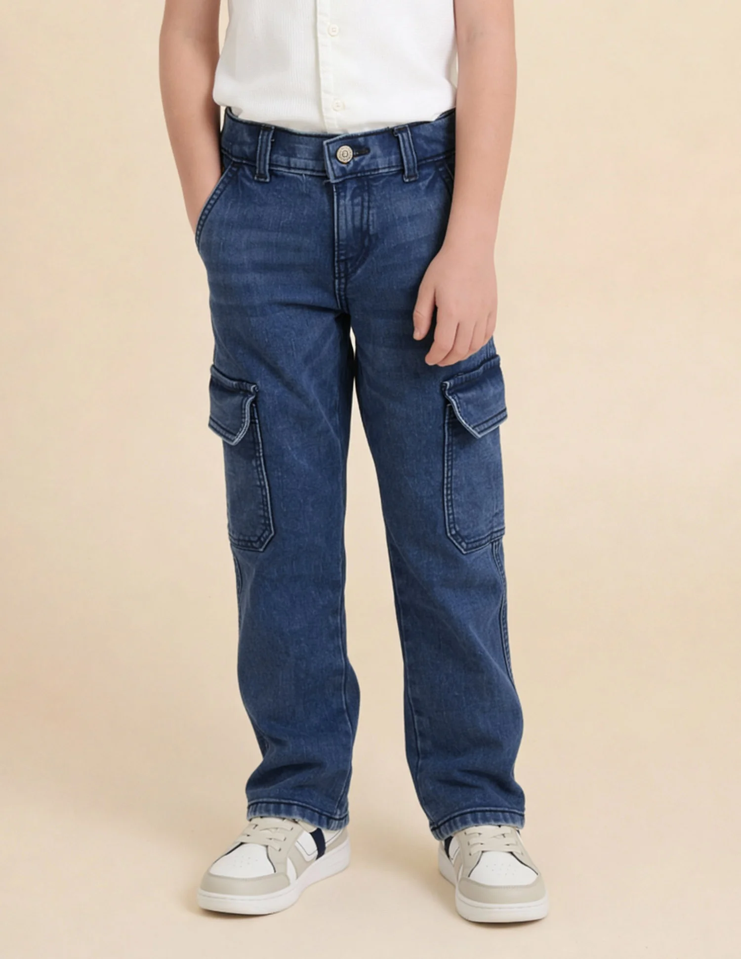Boys Relaxed Fit Cargo Jeans - Image 3
