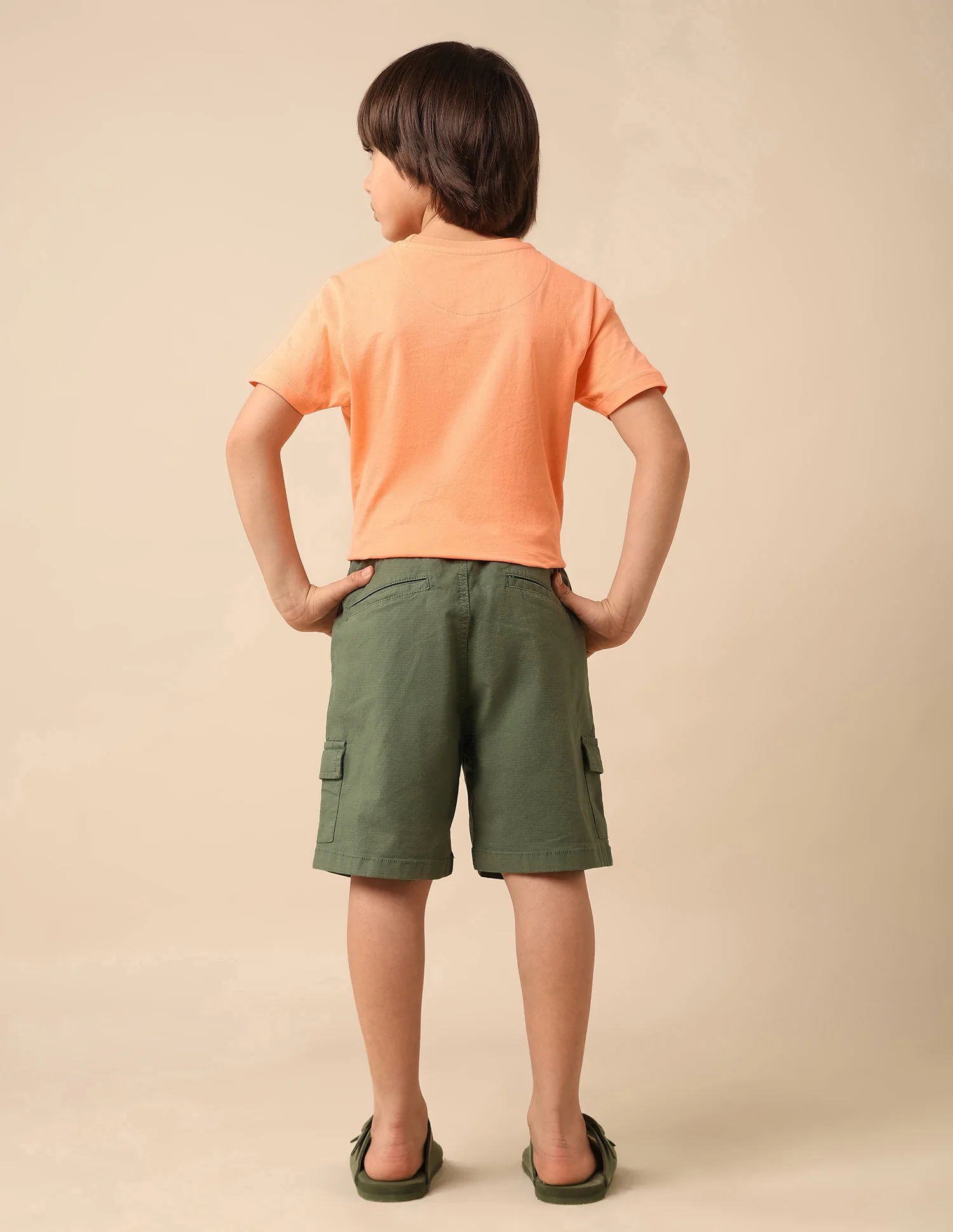 Boys Relaxed Fit Textured Cargo Shorts - Image 5