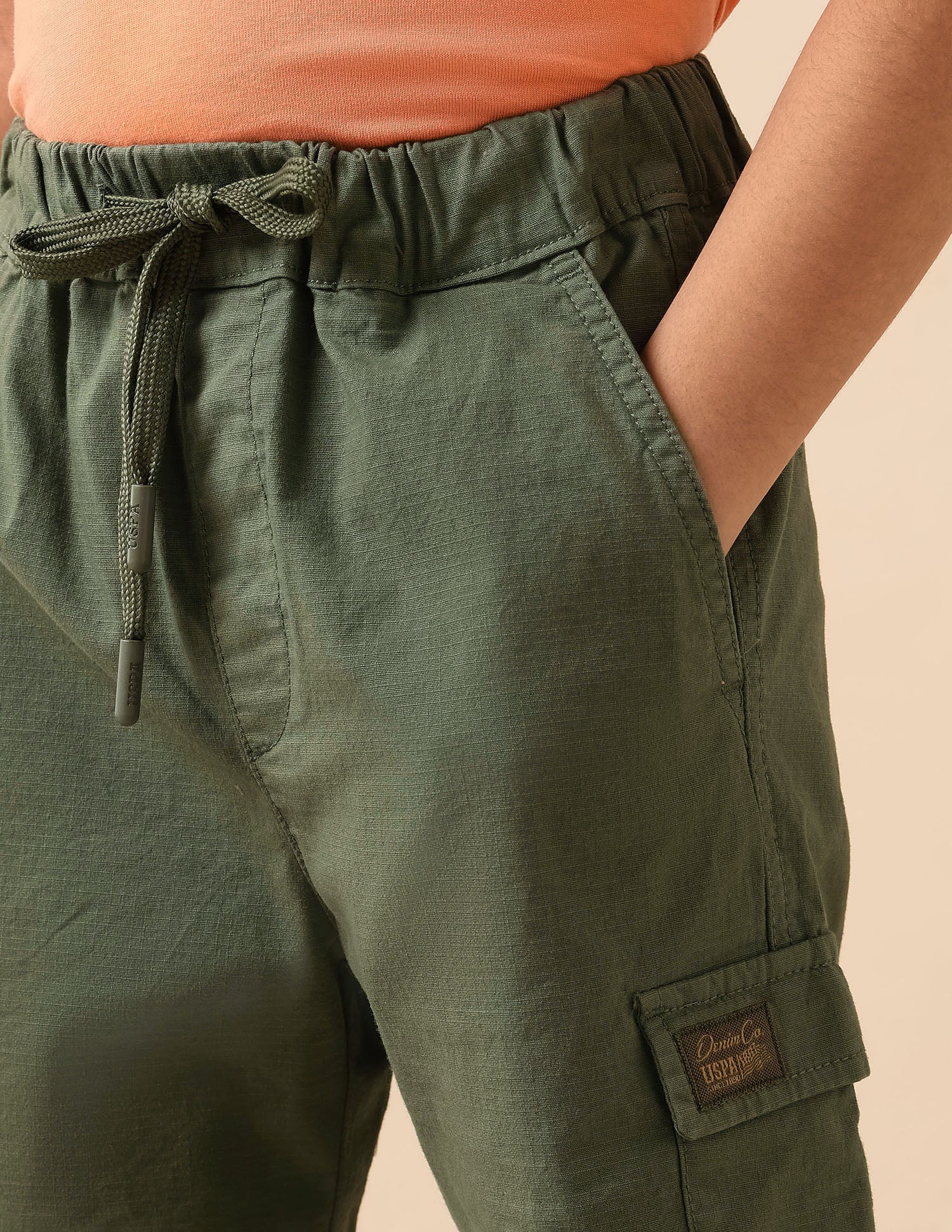 Boys Relaxed Fit Textured Cargo Shorts - Image 6
