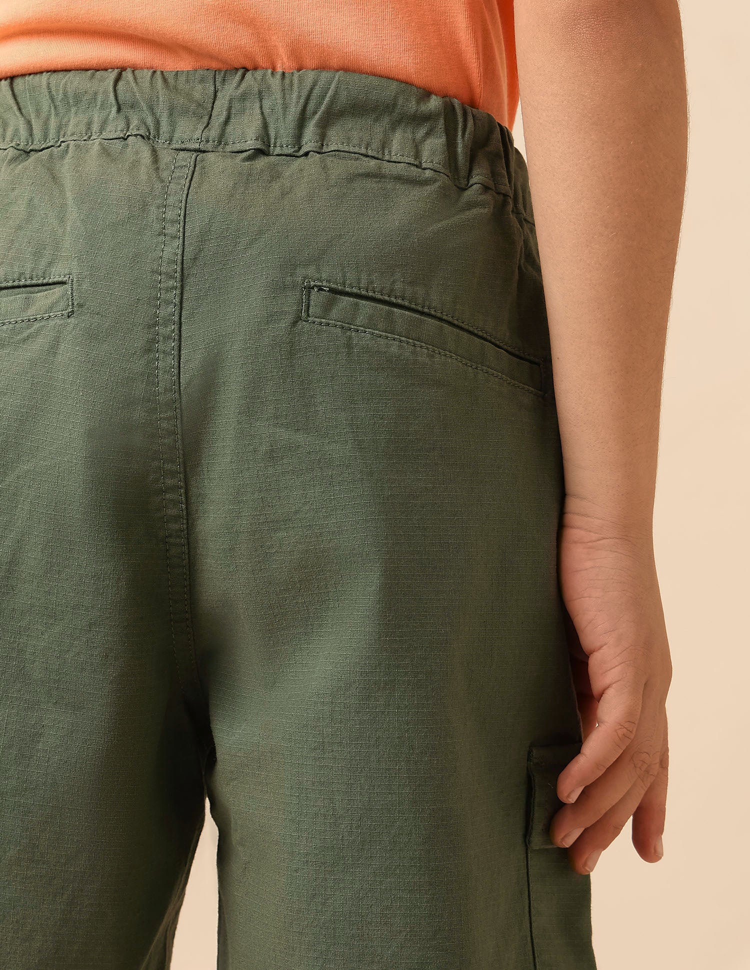Boys Relaxed Fit Textured Cargo Shorts - Image 7