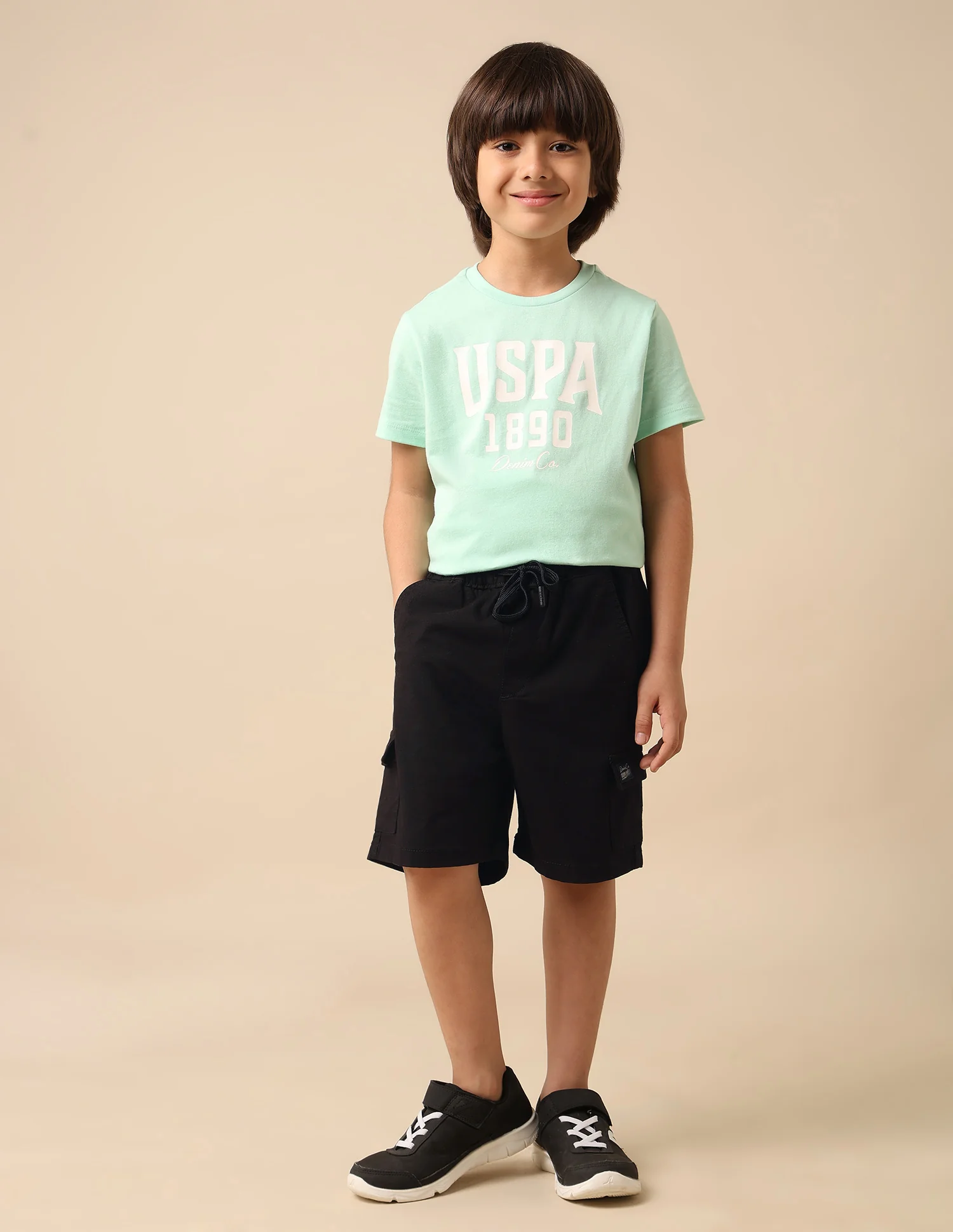 Boys Relaxed Fit Textured Cargo Shorts - Image 3