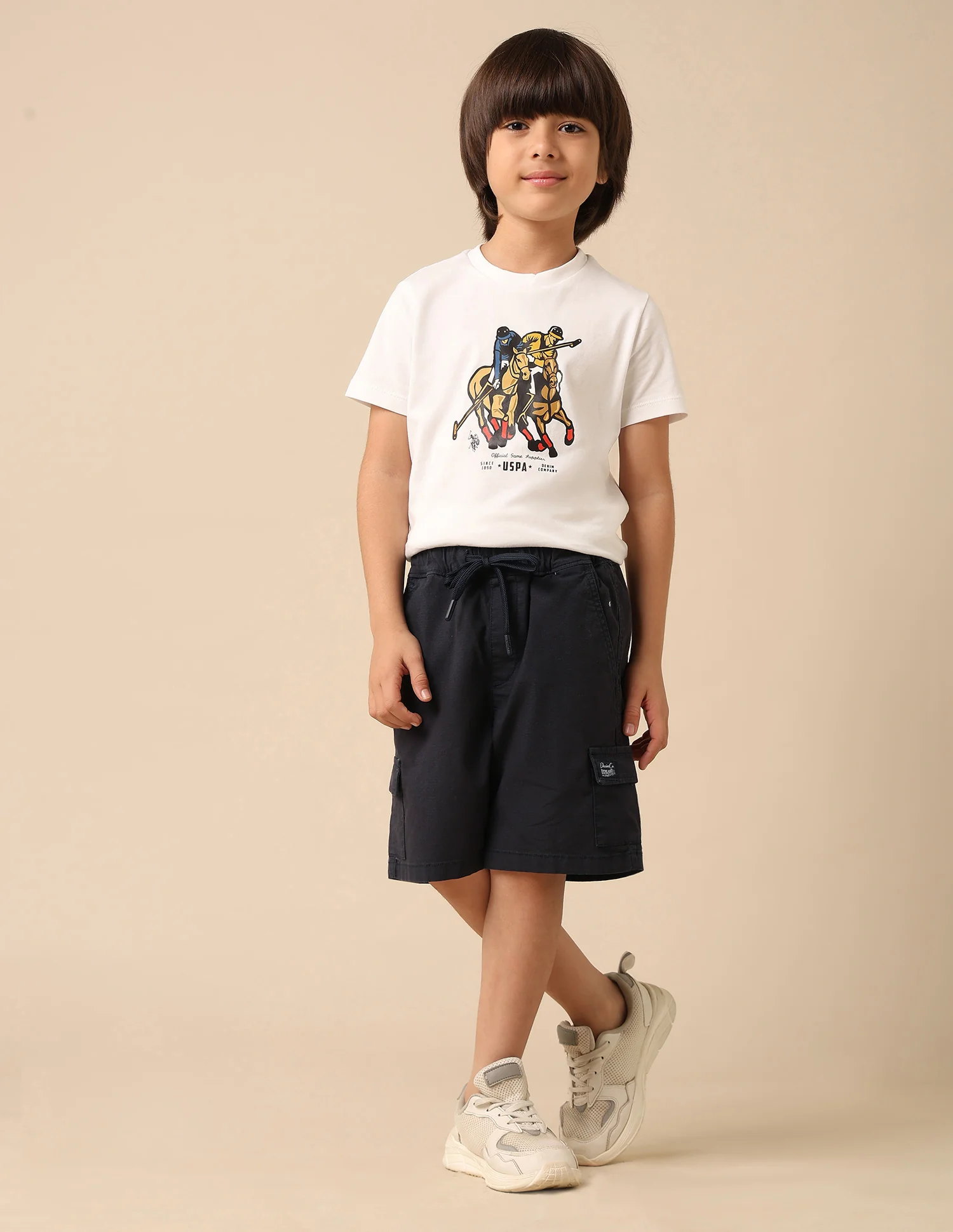 Boys Relaxed Fit Textured Cargo Shorts - Image 3