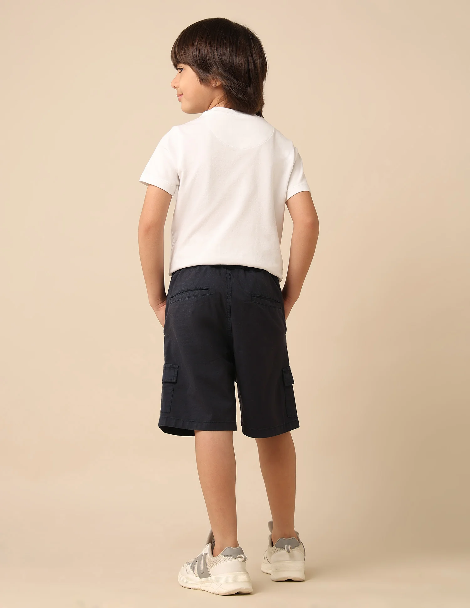 Boys Relaxed Fit Textured Cargo Shorts - Image 5