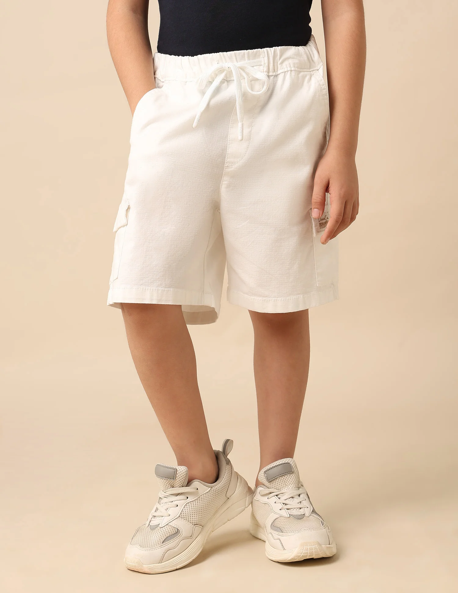 Boys Relaxed Fit Textured Cargo Shorts - Image 4
