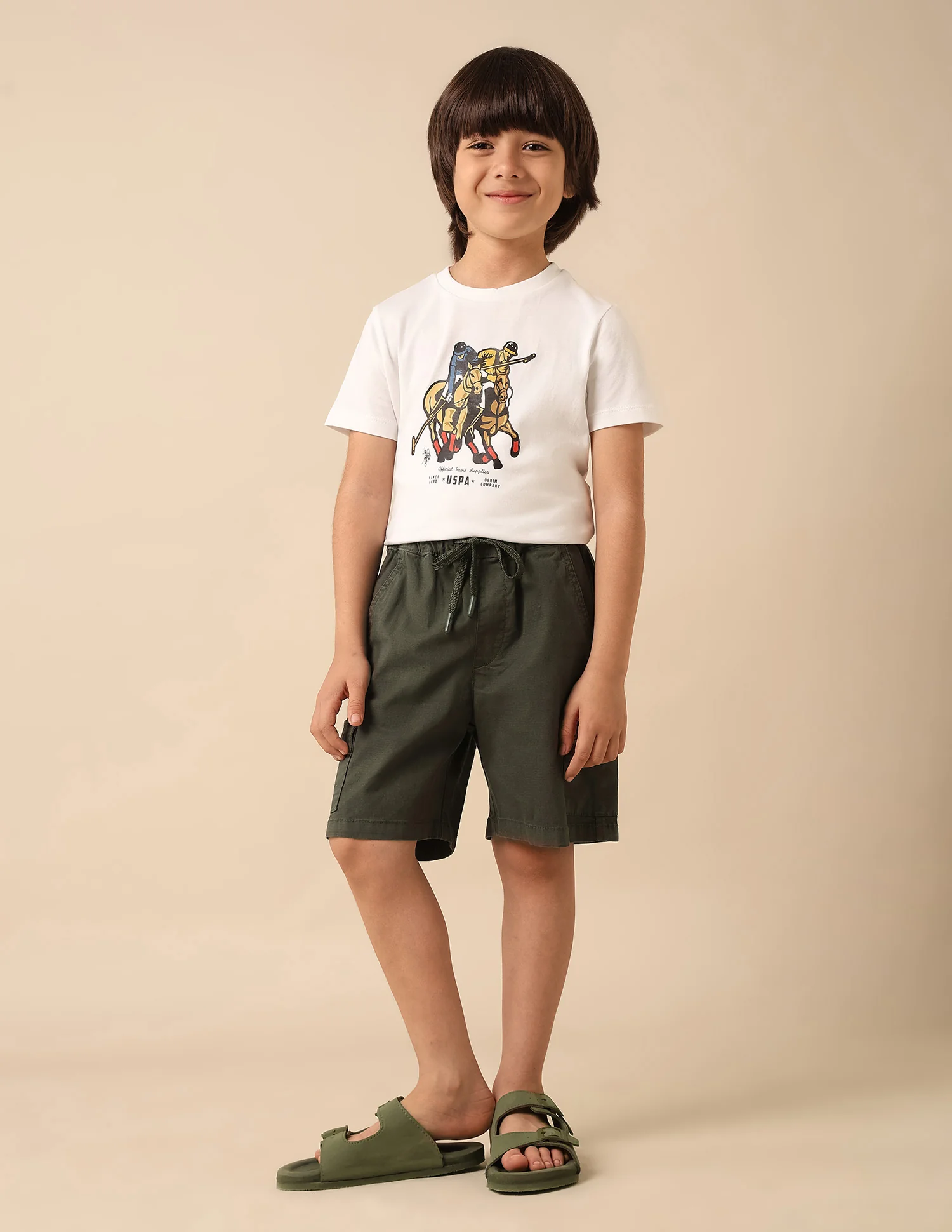 Boys Relaxed Fit Textured Cargo Shorts - Image 3