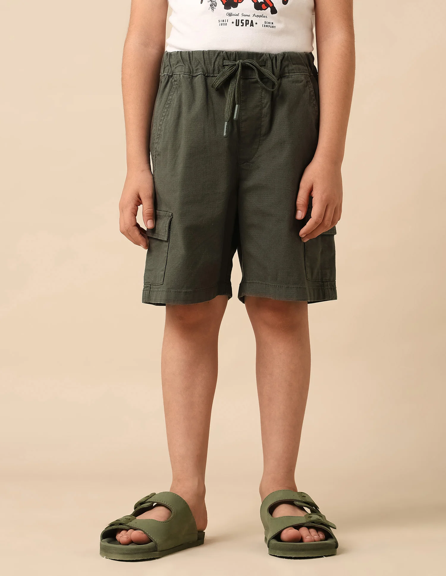 Boys Relaxed Fit Textured Cargo Shorts - Image 4
