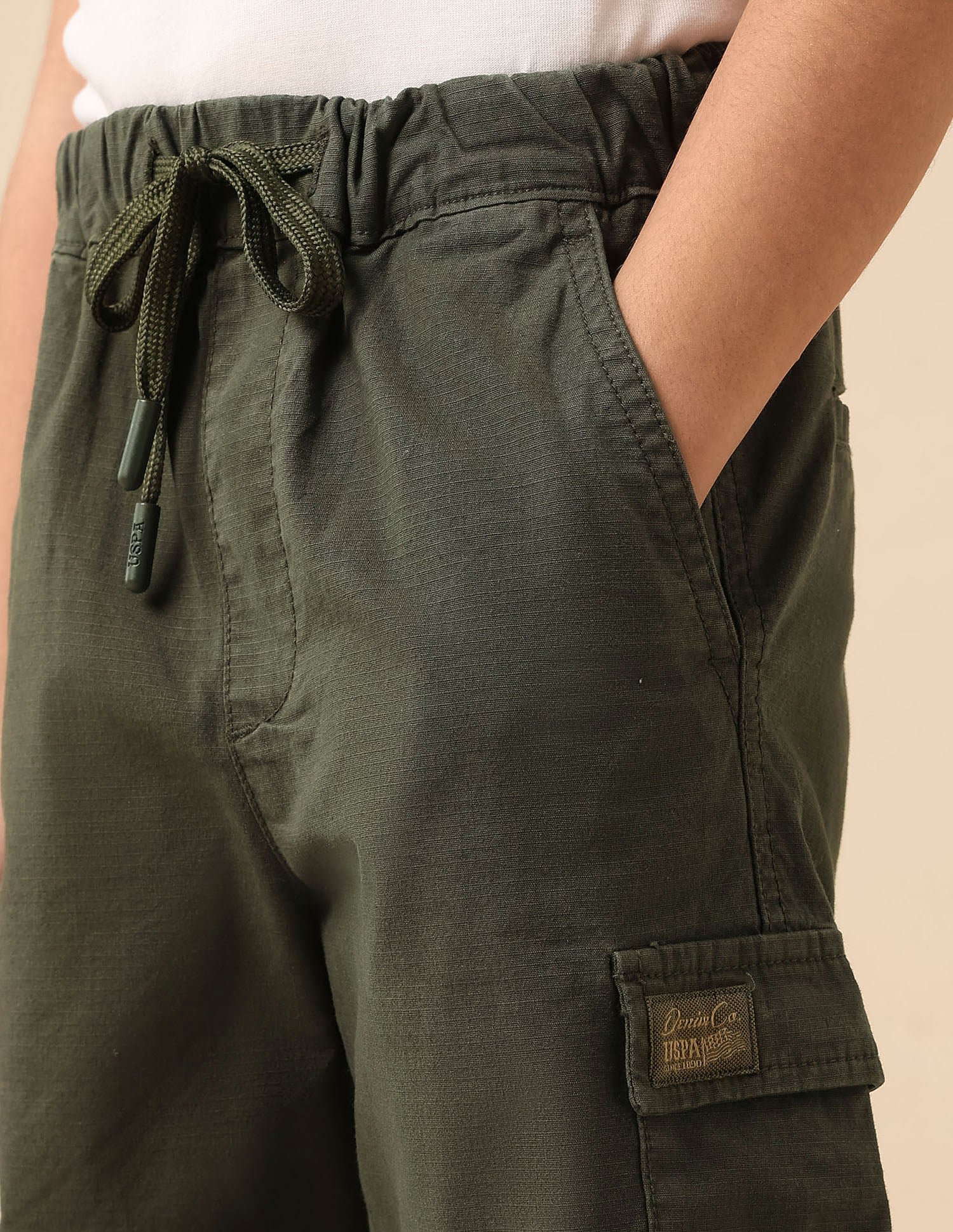 Boys Relaxed Fit Textured Cargo Shorts - Image 6