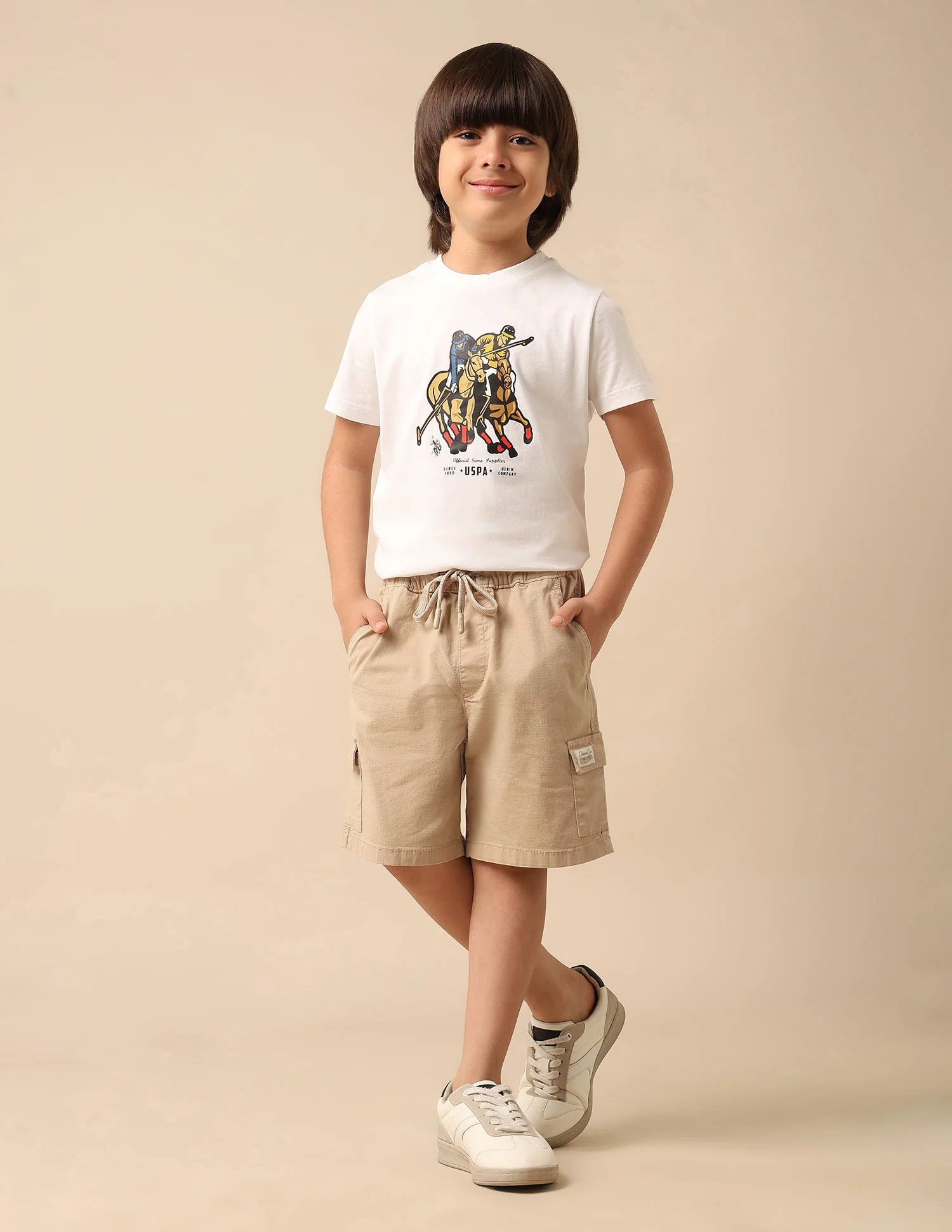 Boys Relaxed Fit Textured Cargo Shorts - Image 3