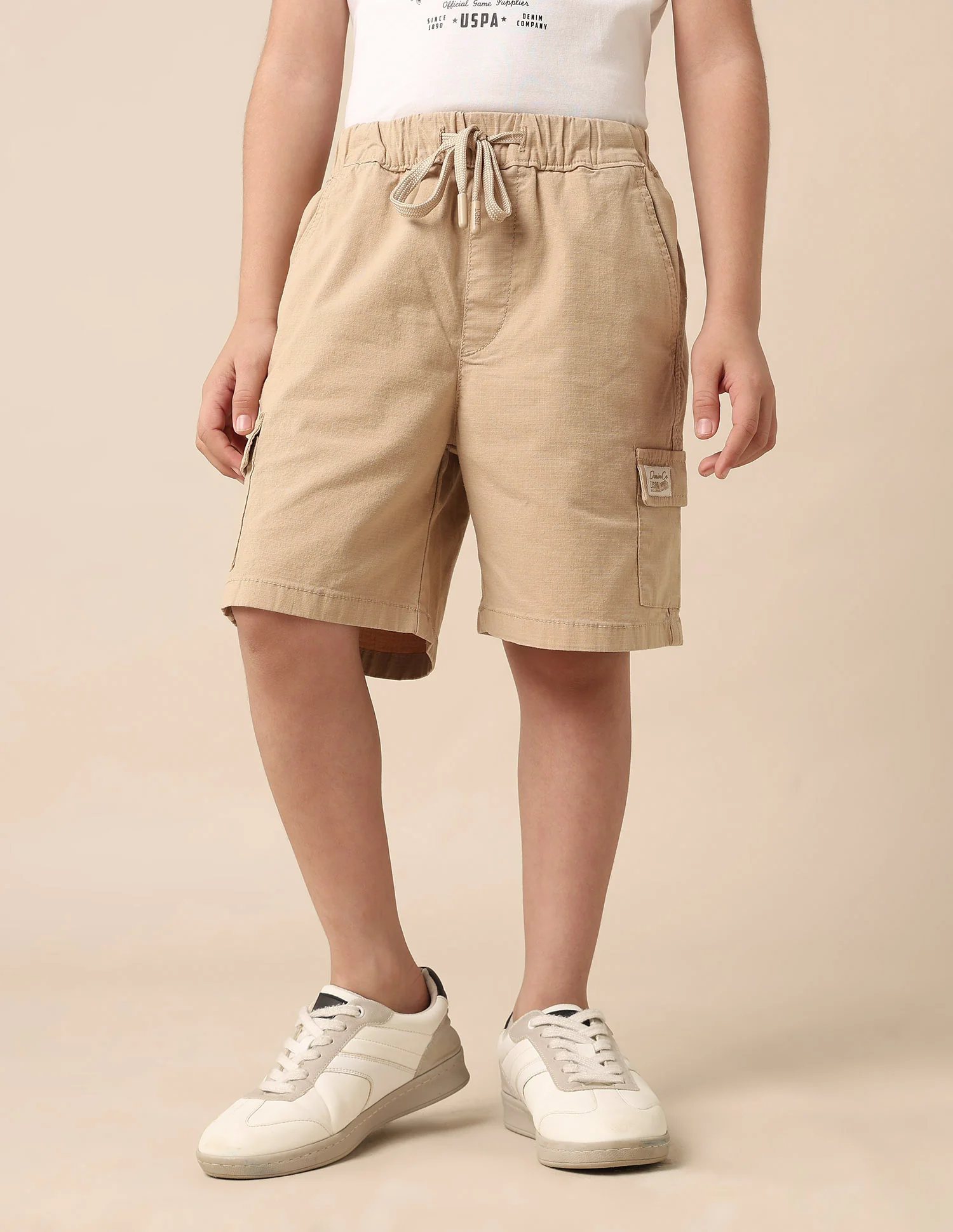 Boys Relaxed Fit Textured Cargo Shorts - Image 4
