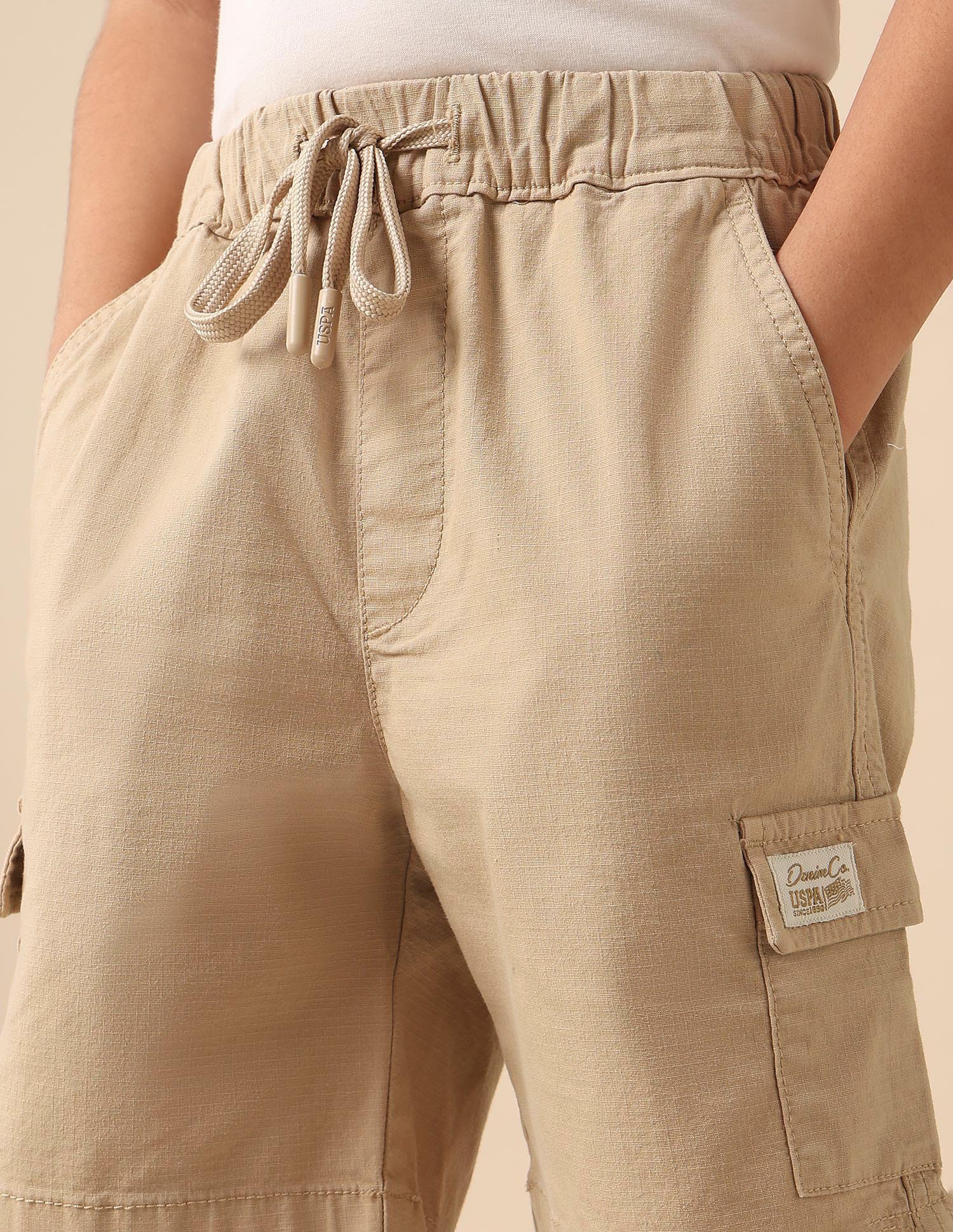 Boys Relaxed Fit Textured Cargo Shorts - Image 6