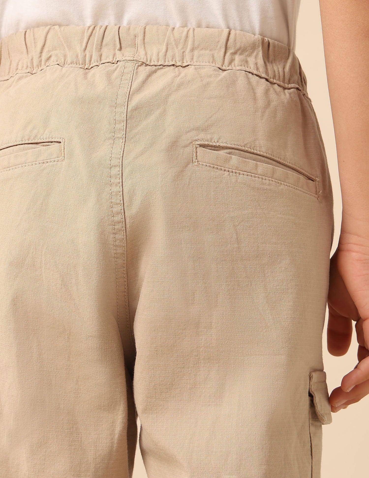Boys Relaxed Fit Textured Cargo Shorts - Image 7