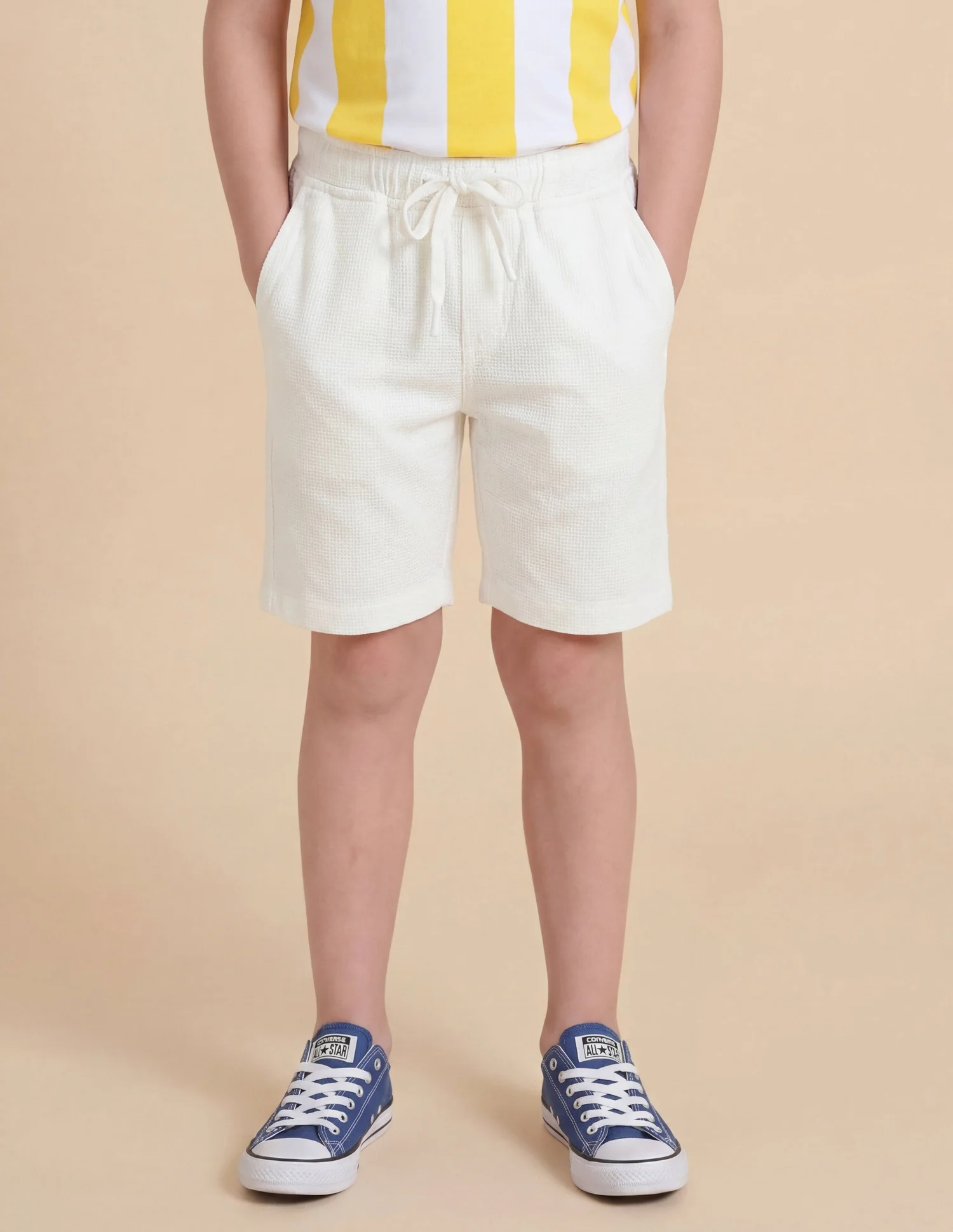 Boys Relaxed Fit Textured Shorts - Image 3