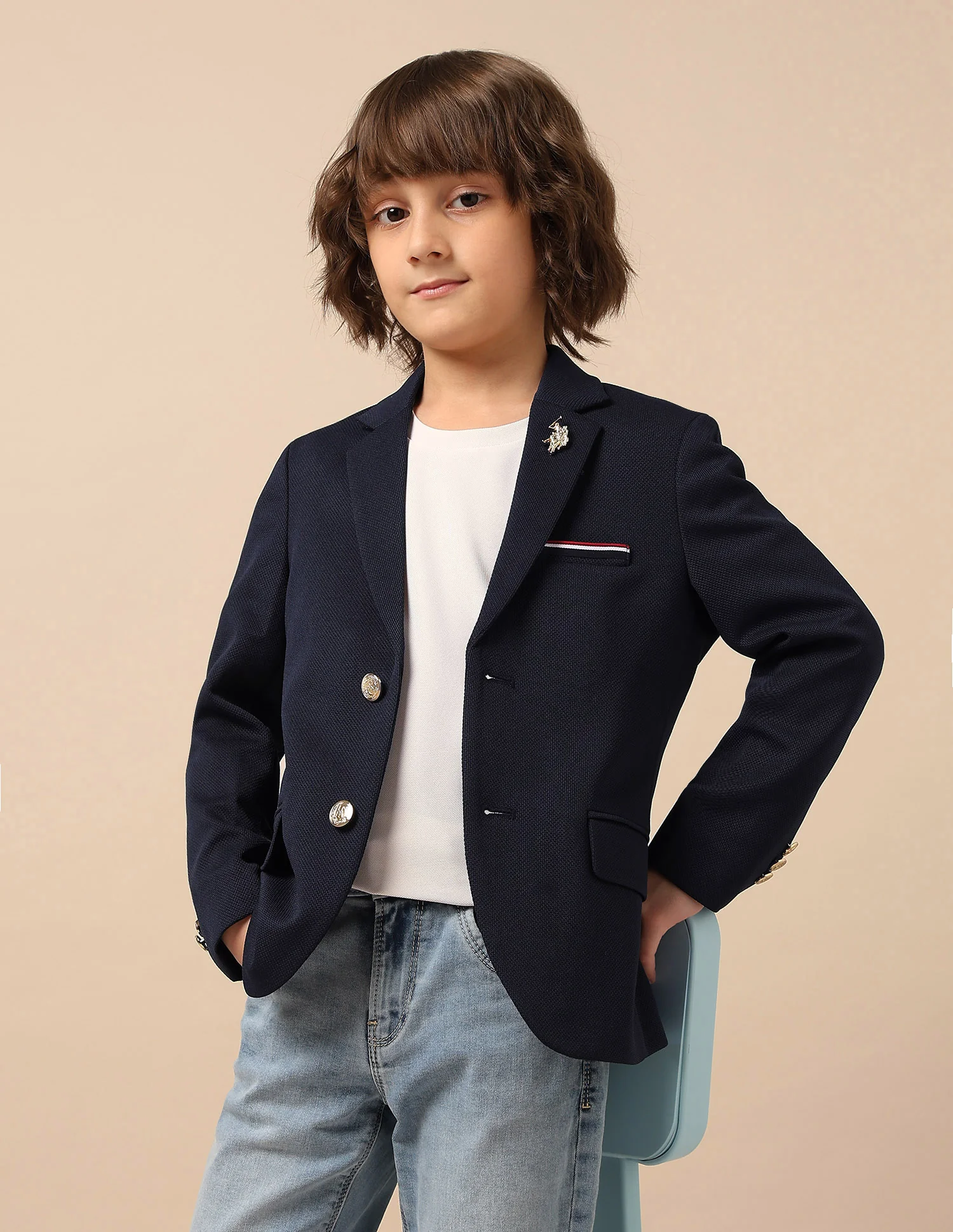 Boys Single Breasted Regular Fit Blazer