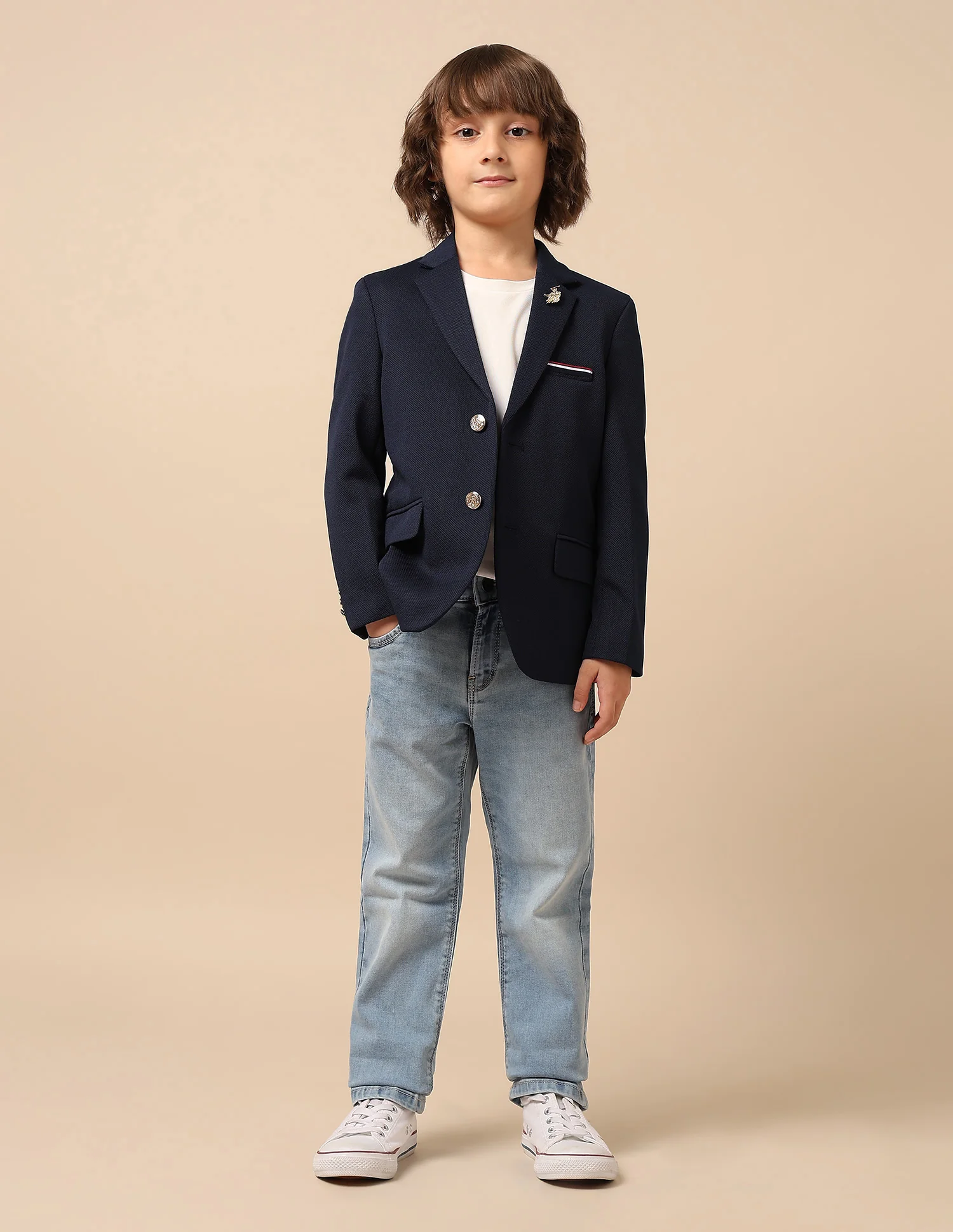 Boys Single Breasted Regular Fit Blazer - Image 3