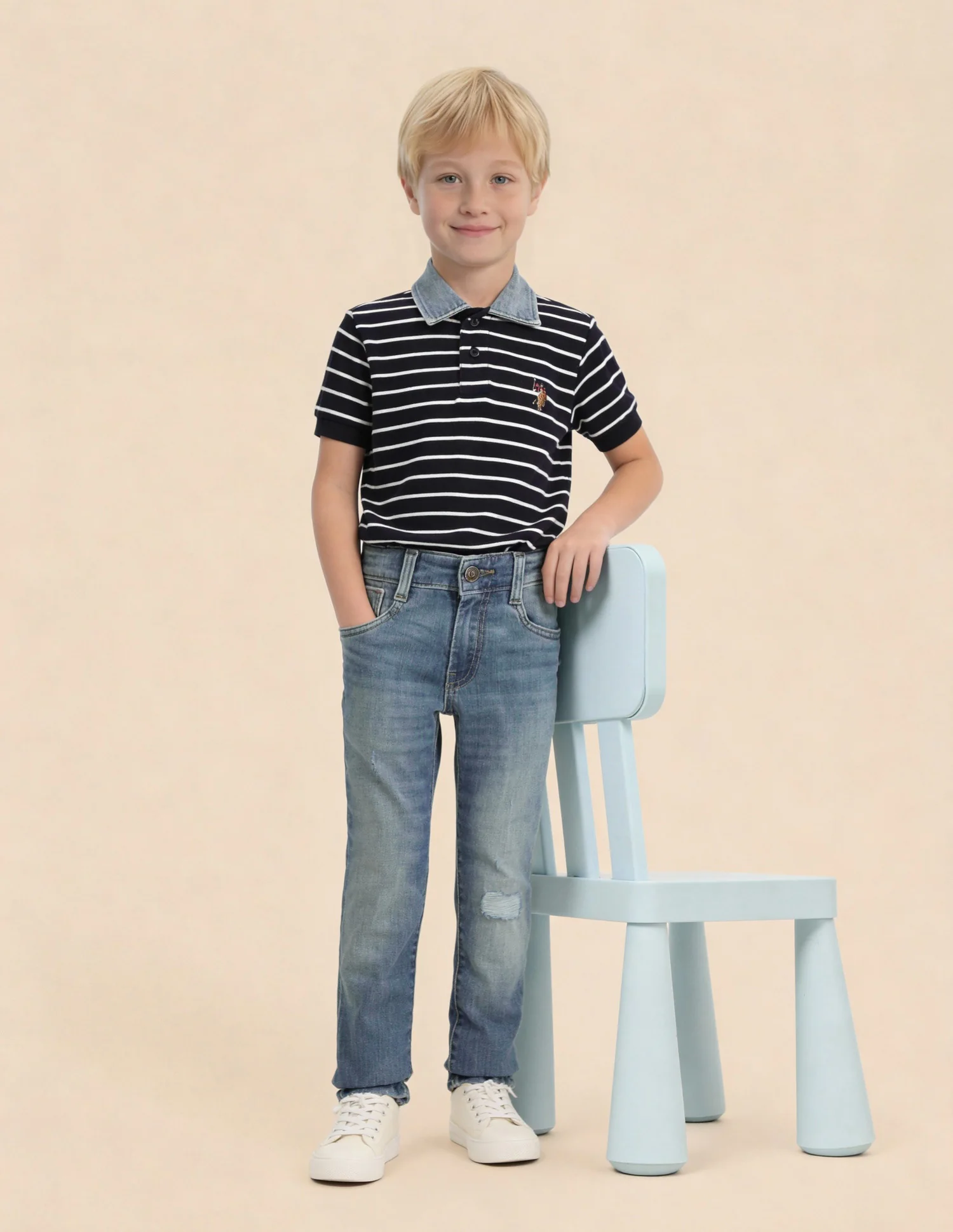 Boys Slim Fit Distressed Jeans